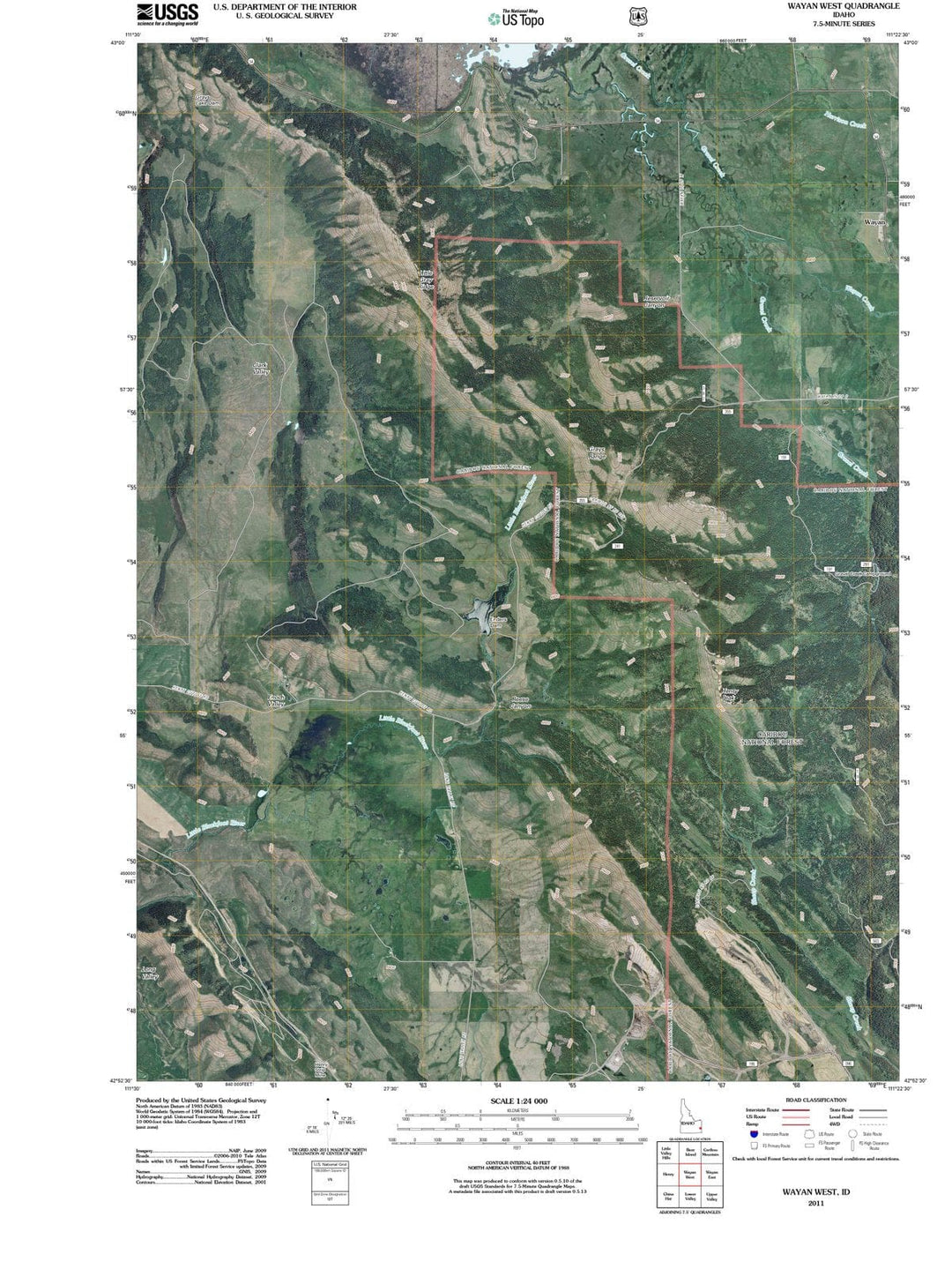 2011 Wayan West, ID - Idaho - USGS Topographic Map