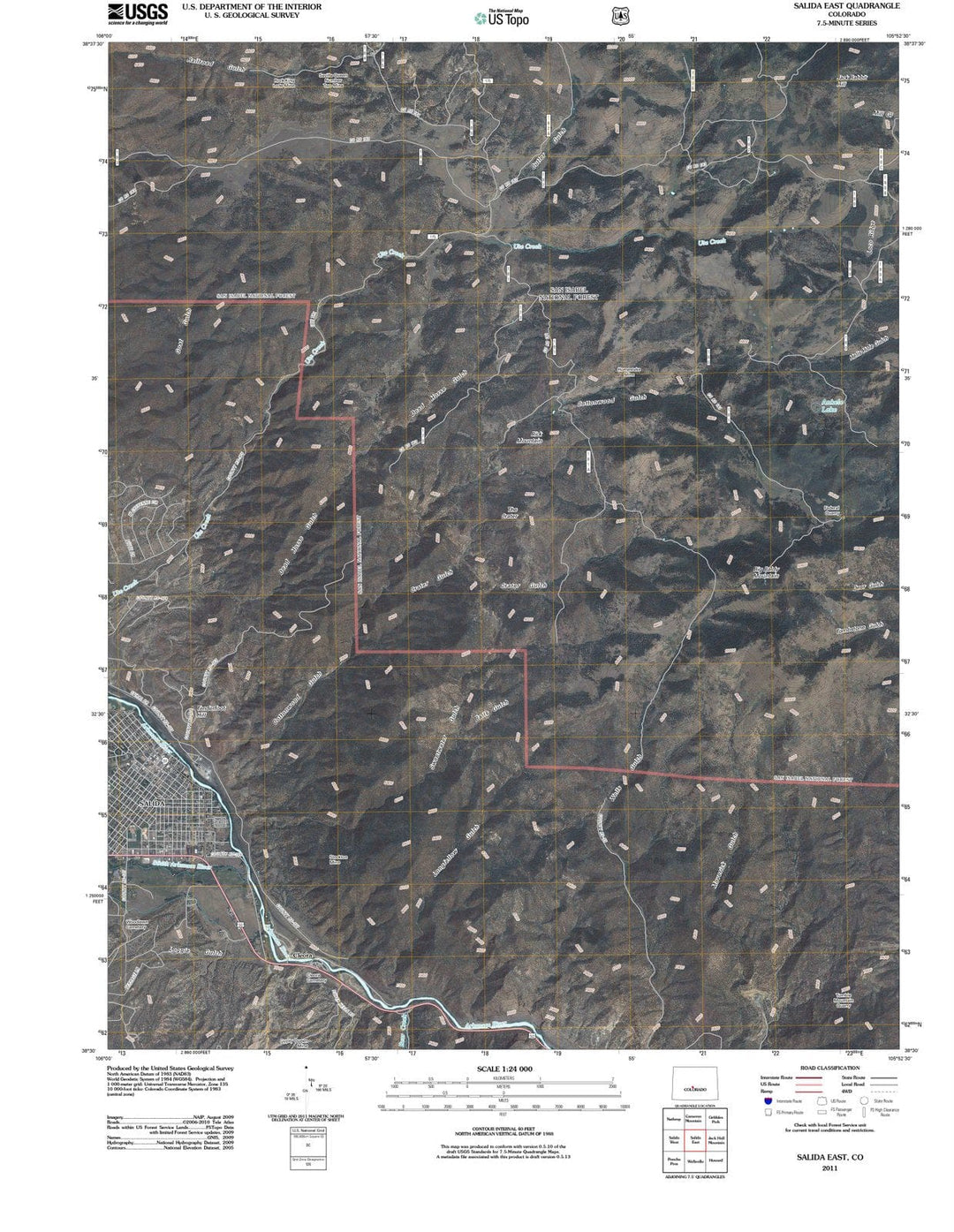 2011 Salida East, CO - Colorado - USGS Topographic Map