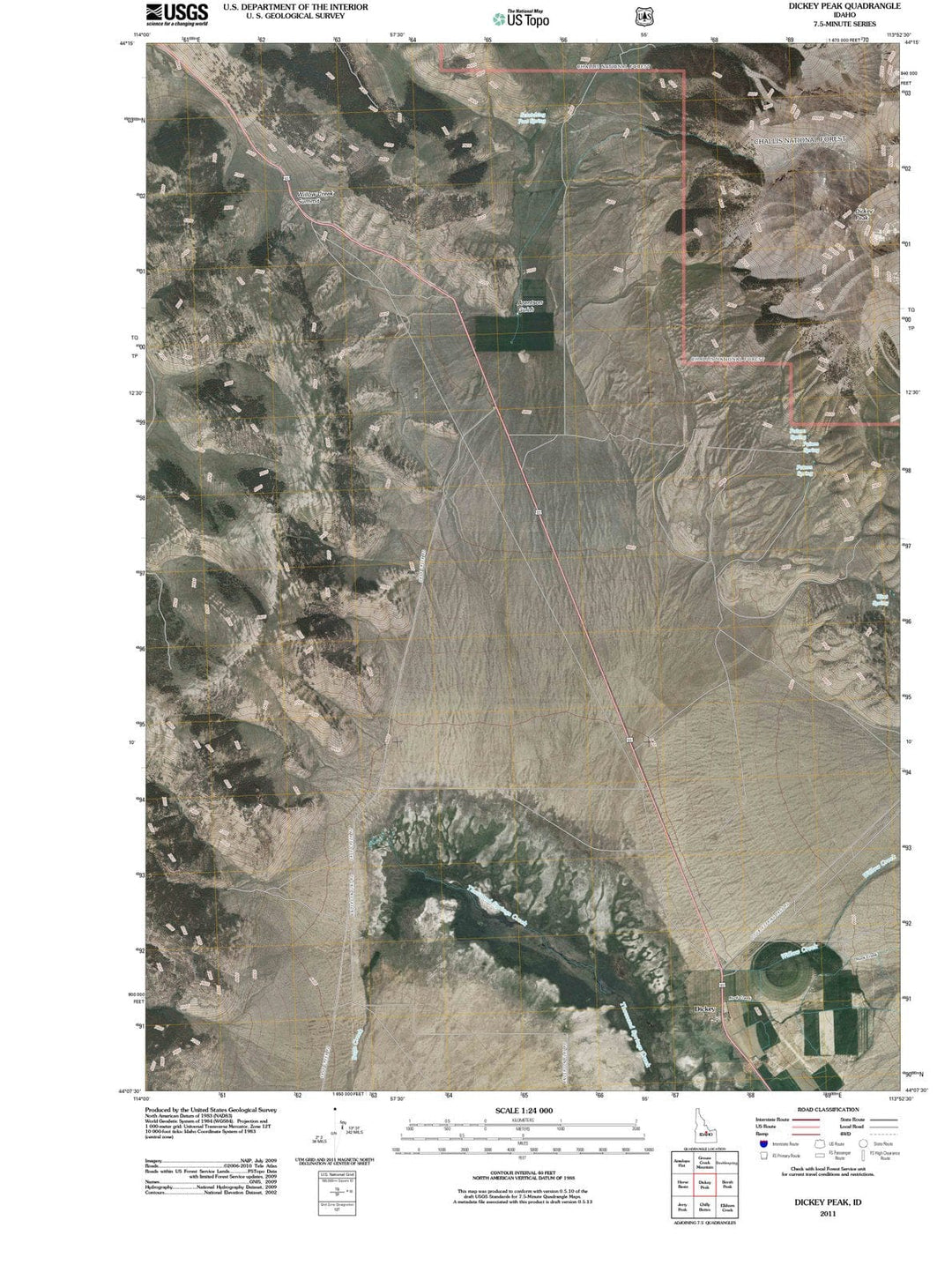 2011 Dickey Peak, ID - Idaho - USGS Topographic Map