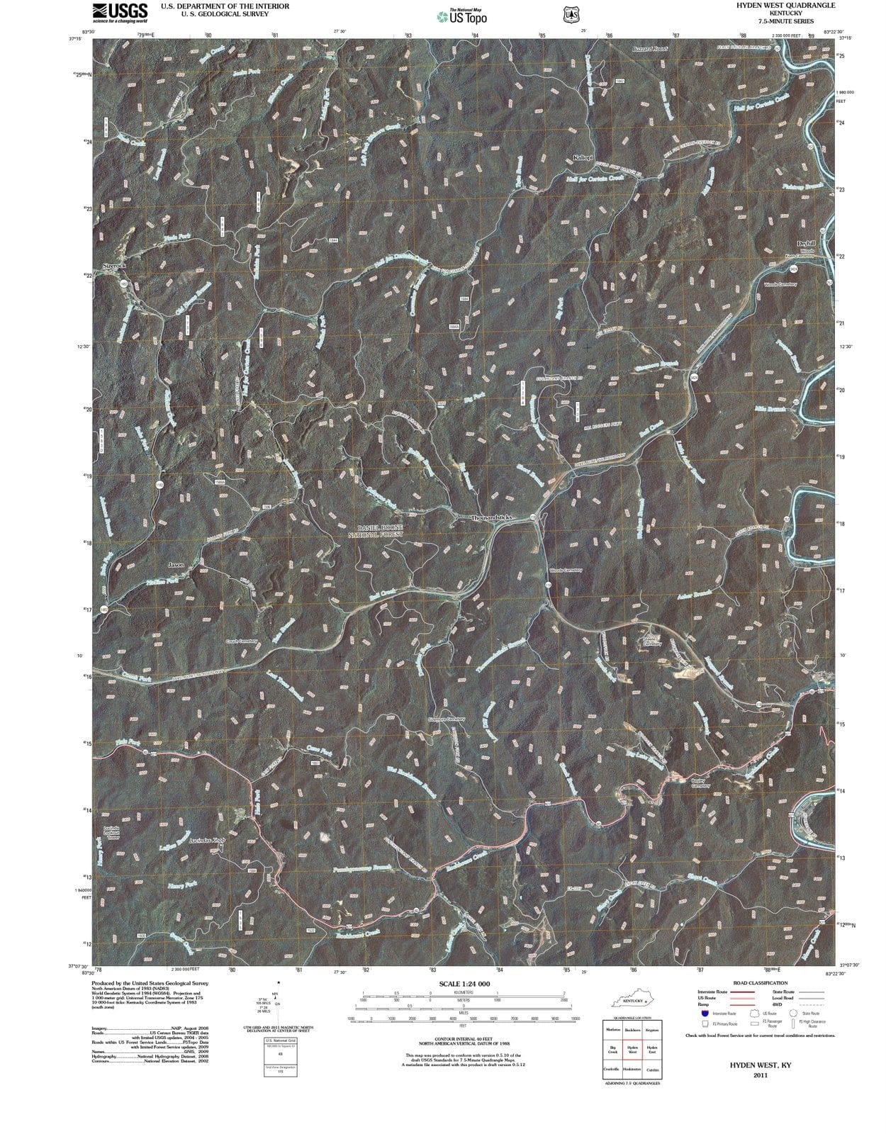 2011 Hyden West, KY - Kentucky - USGS Topographic Map