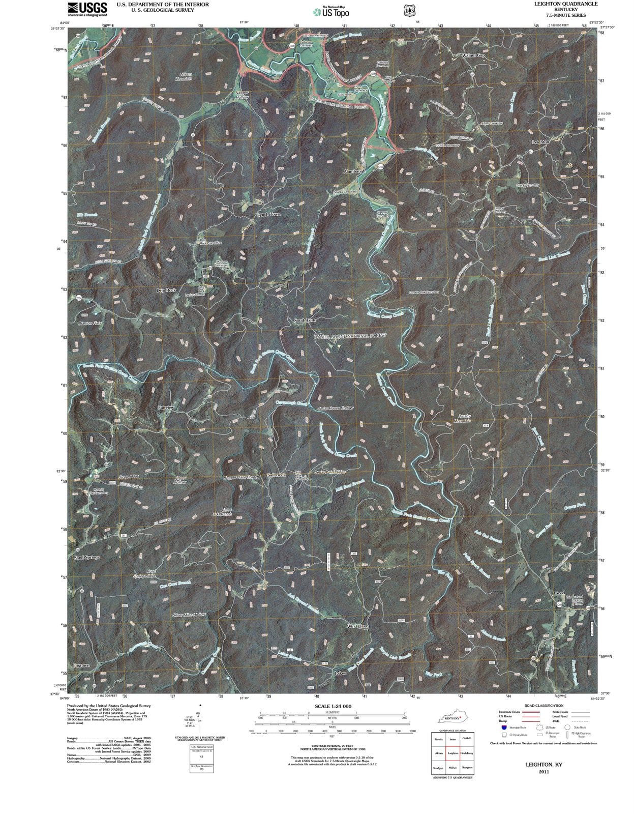2011 Leighton, KY - Kentucky - USGS Topographic Map