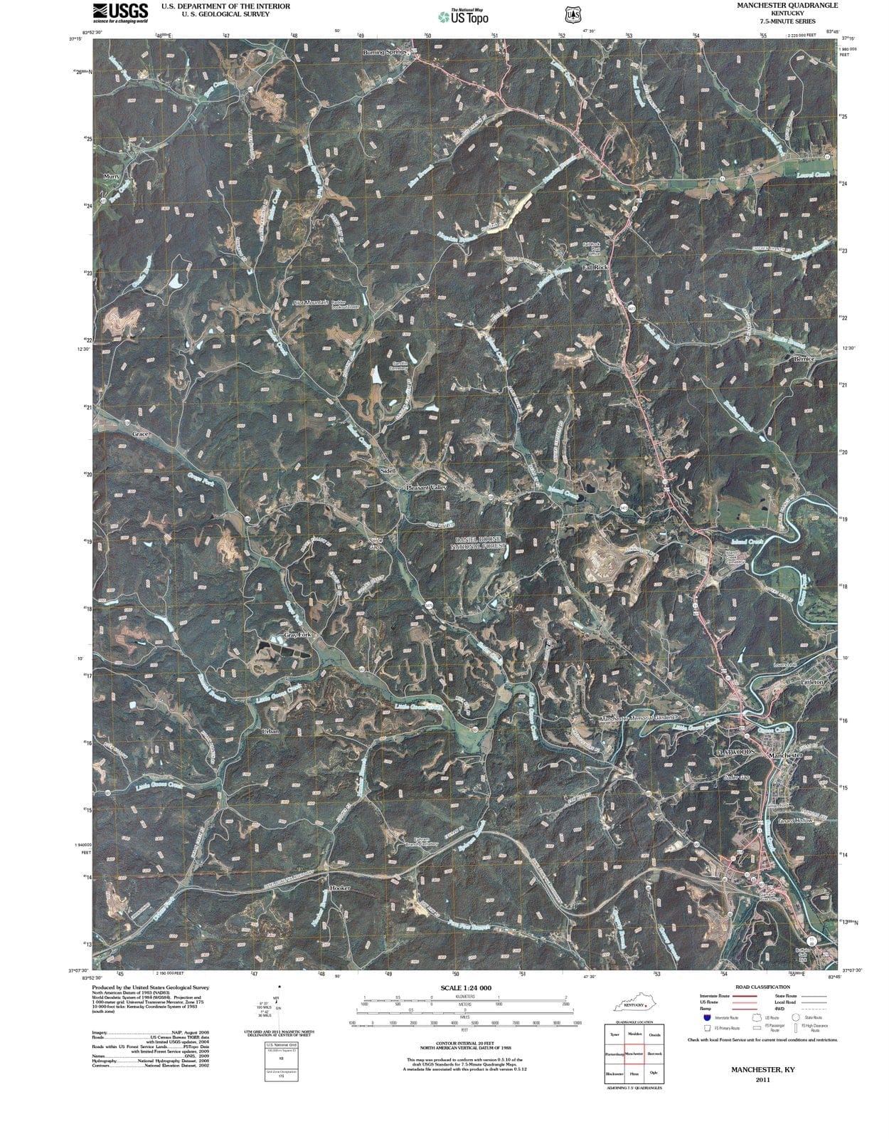 2011 Manchester, KY - Kentucky - USGS Topographic Map
