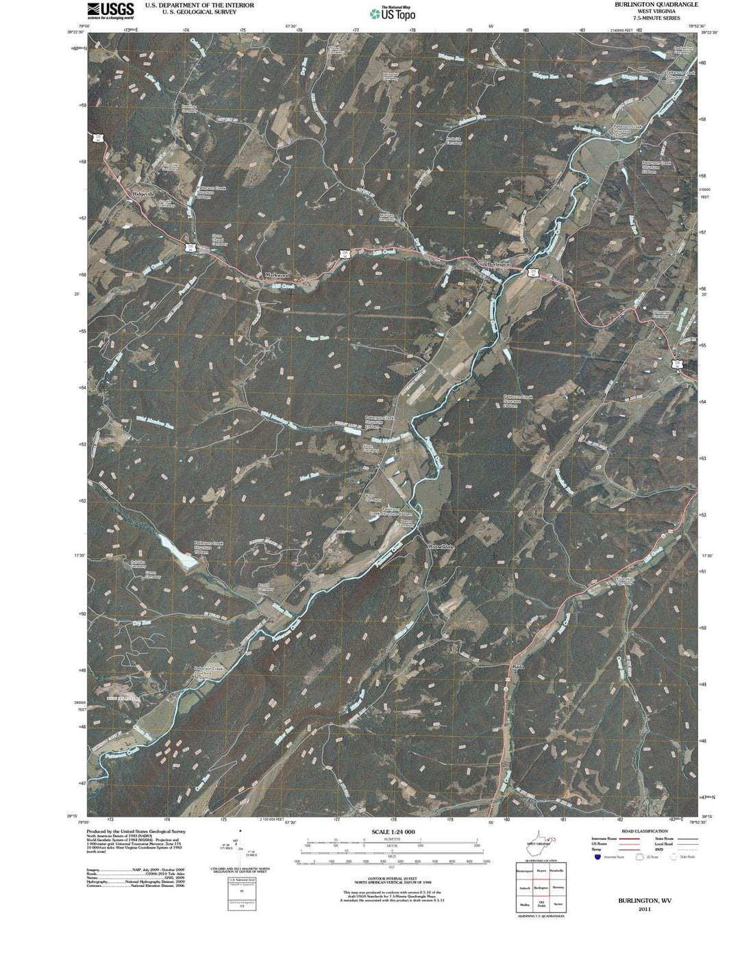 2011 Burlington, WV - West Virginia - USGS Topographic Map