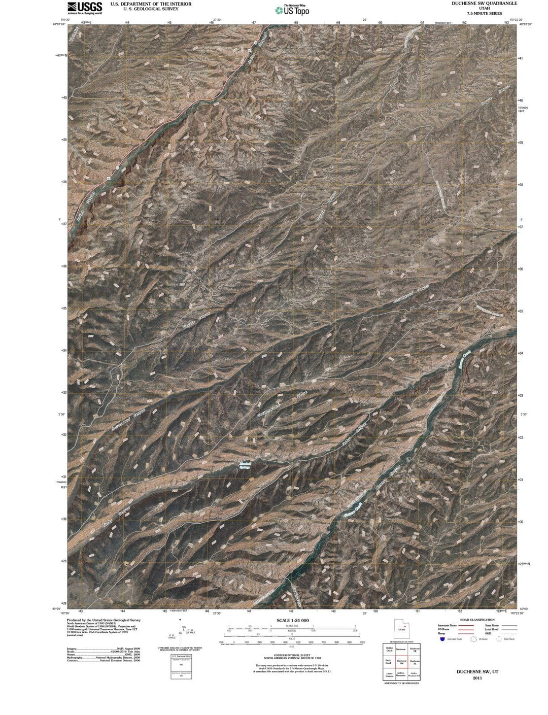 2011 Duchesne, UT - Utah - USGS Topographic Map v2