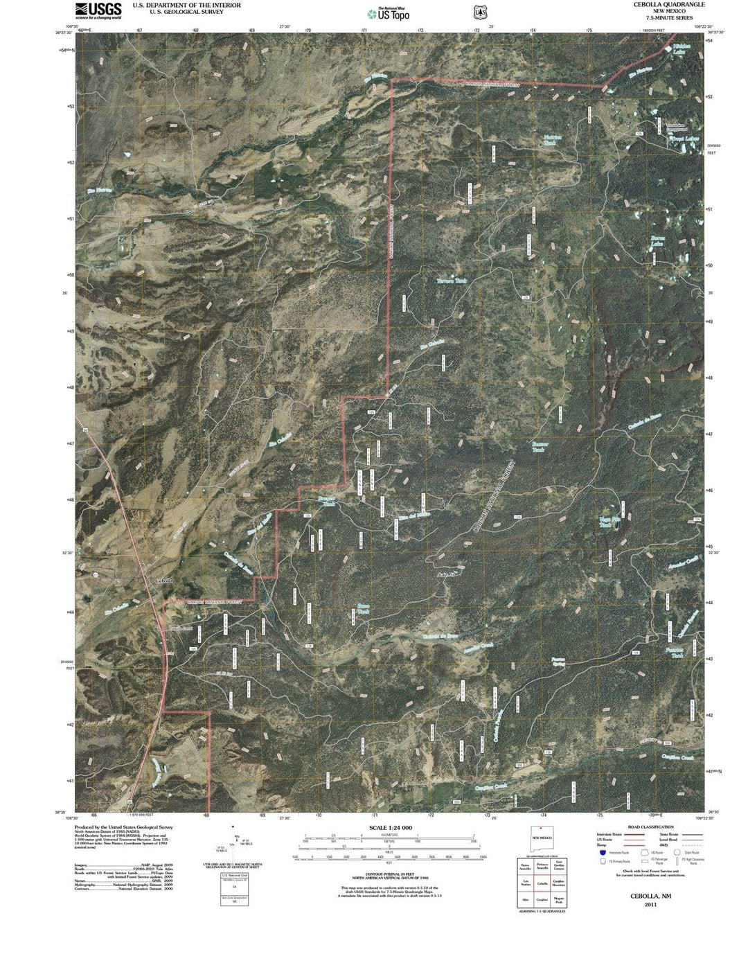 2011 Cebolla, NM - New Mexico - USGS Topographic Map