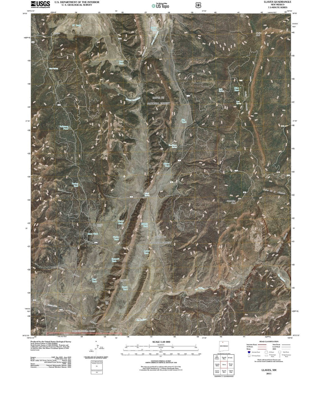 2011 Llaves, NM - New Mexico - USGS Topographic Map