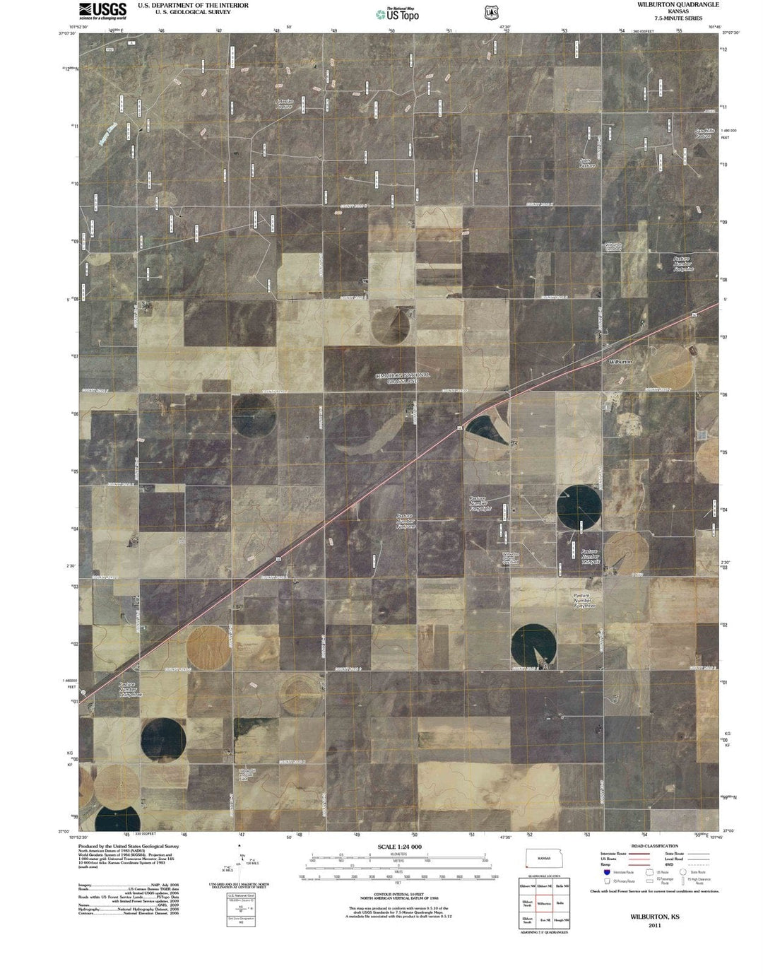 2011 Wilburton, KS - Kansas - USGS Topographic Map