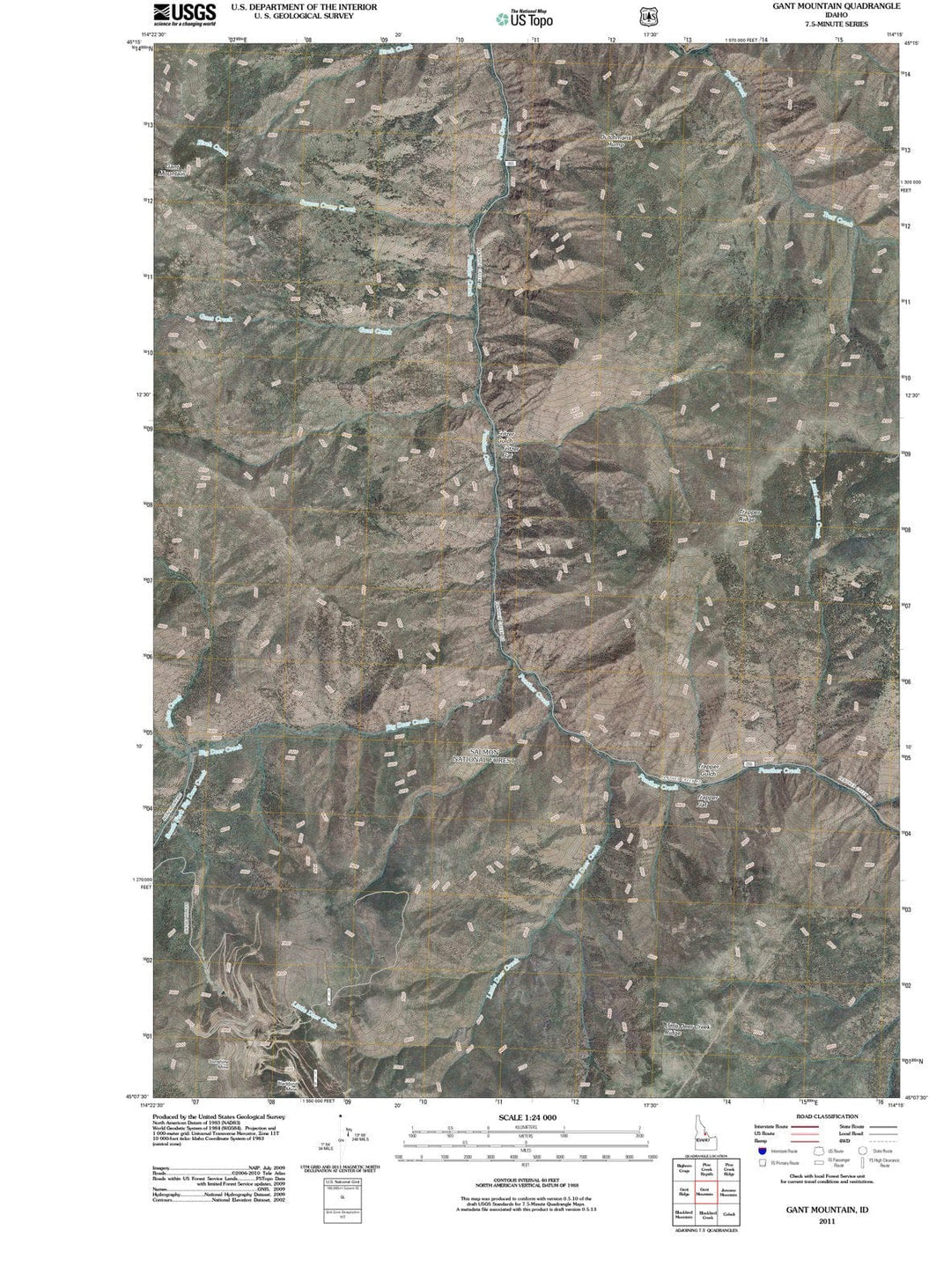 2011 Gant Mountain, ID - Idaho - USGS Topographic Map