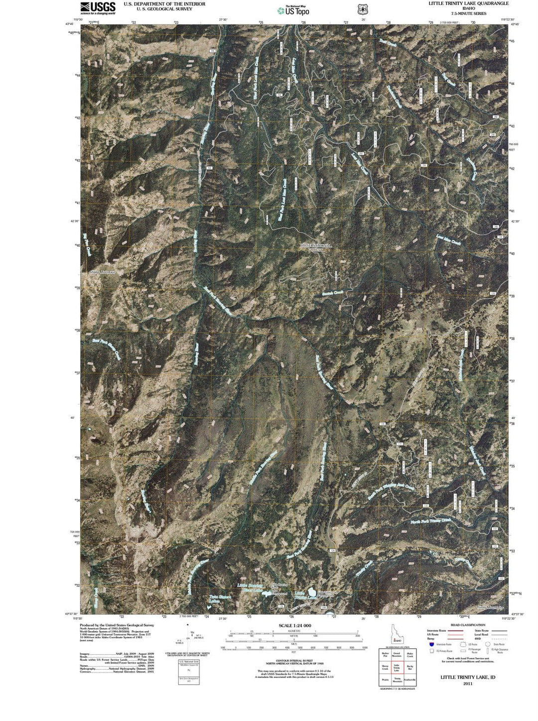 2011 Little Trinity Lake, ID - Idaho - USGS Topographic Map