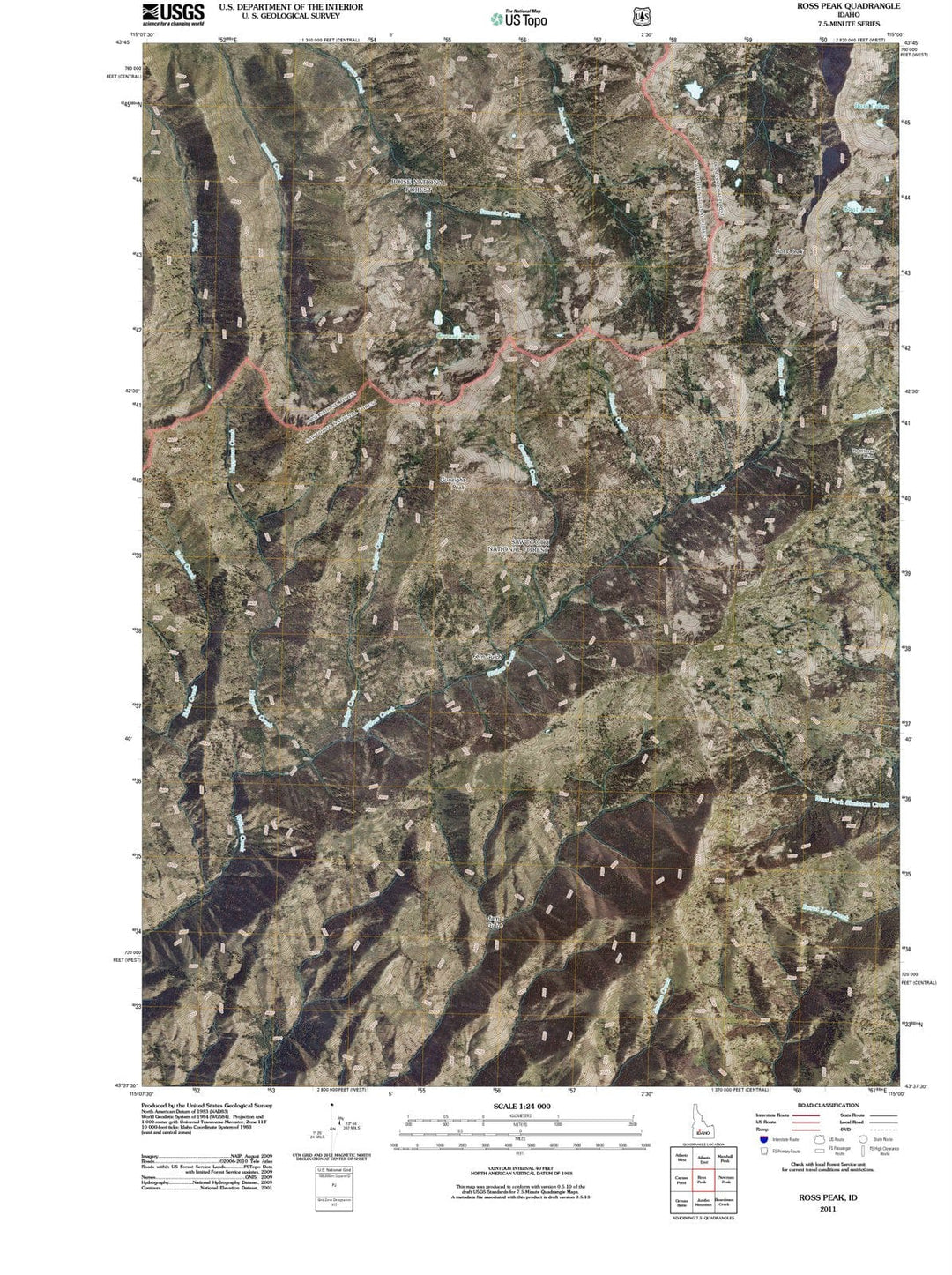 2011 Ross Peak, ID - Idaho - USGS Topographic Map