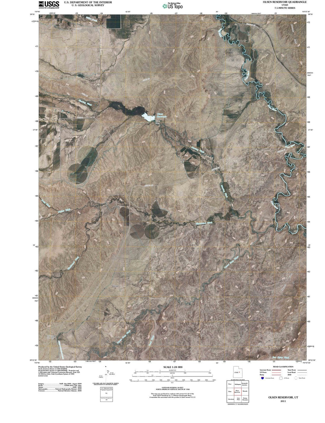 2011 Olsen Reservoir, UT - Utah - USGS Topographic Map