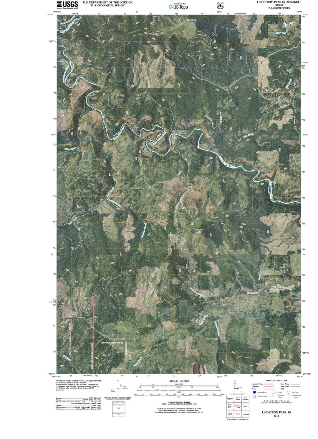 2011 Lindstrom Peak, ID - Idaho - USGS Topographic Map