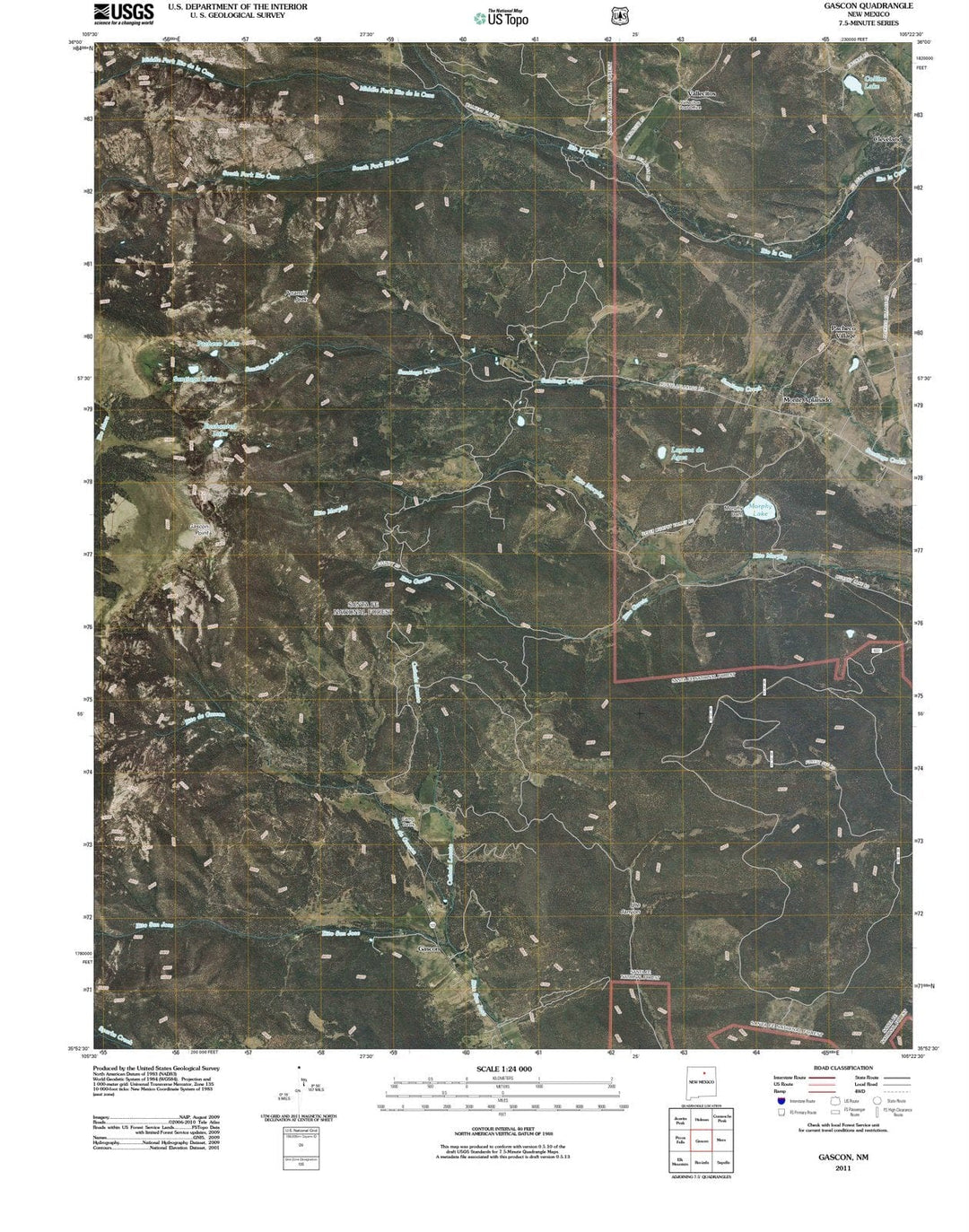 2011 Gascon, NM - New Mexico - USGS Topographic Map