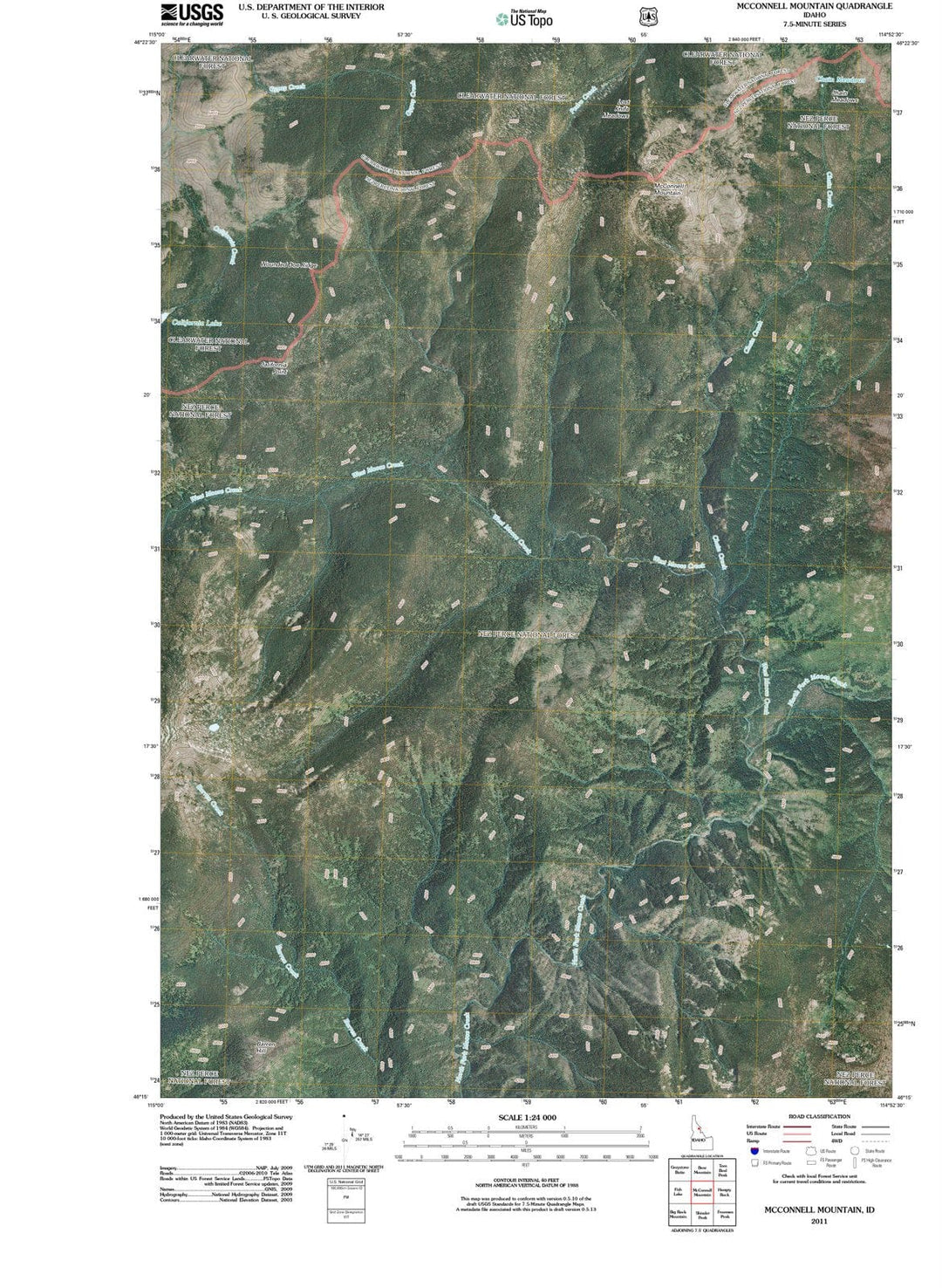 2011 McConnell Mountain, ID - Idaho - USGS Topographic Map