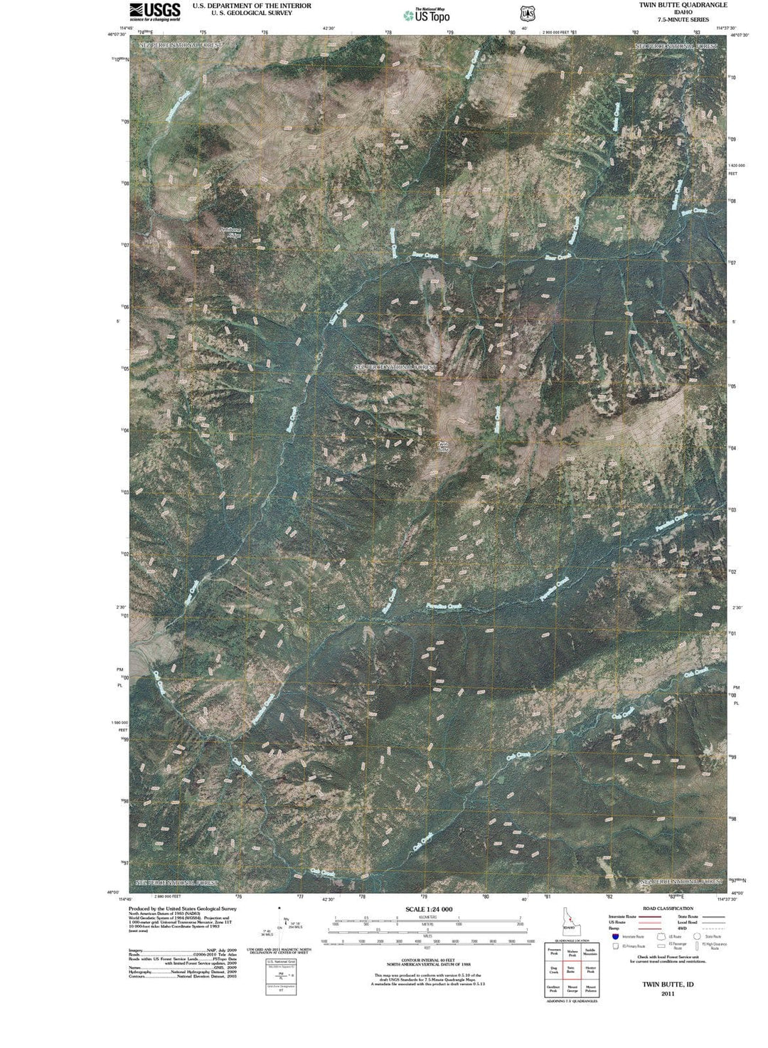 2011 Twin Butte, ID - Idaho - USGS Topographic Map
