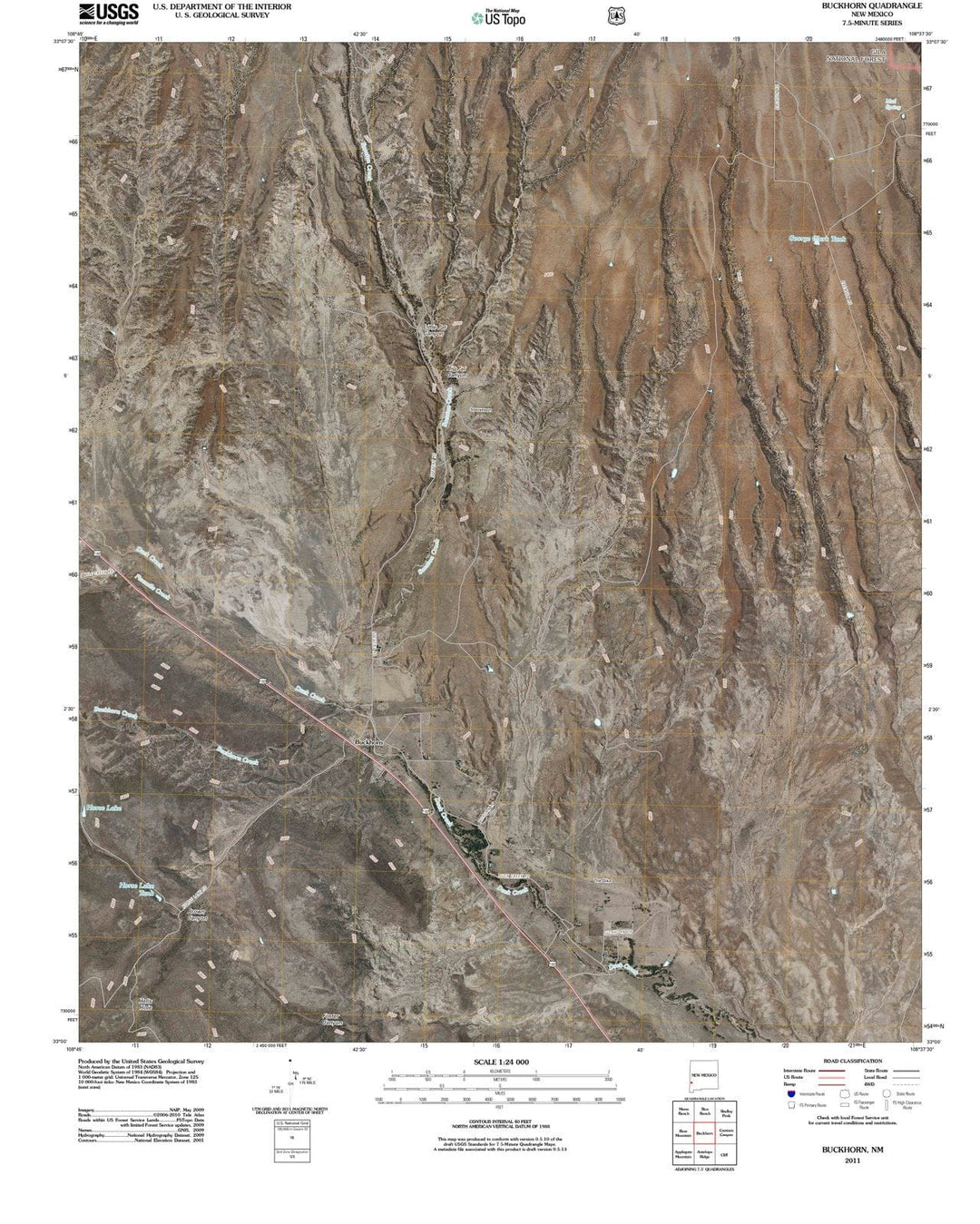 2011 Buckhorn, NM - New Mexico - USGS Topographic Map