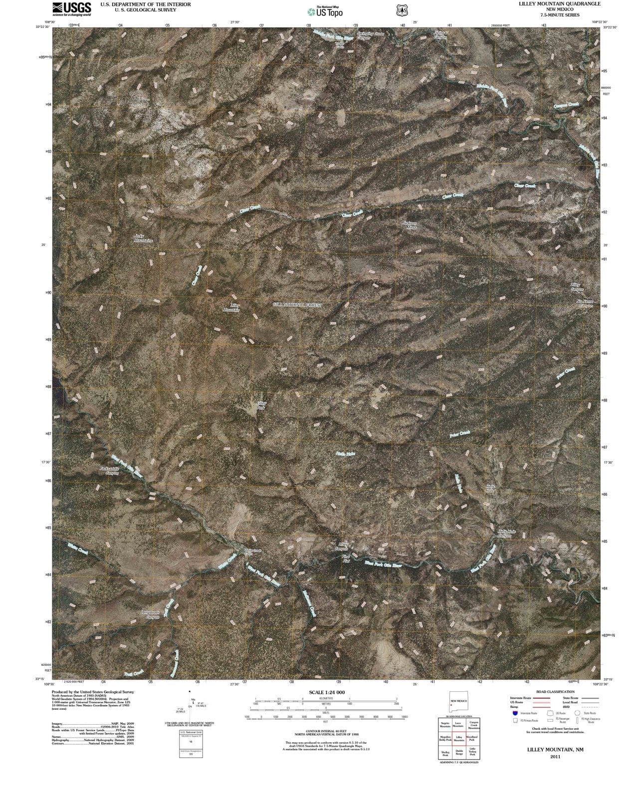 2011 Lilley Mountain, NM - New Mexico - USGS Topographic Map