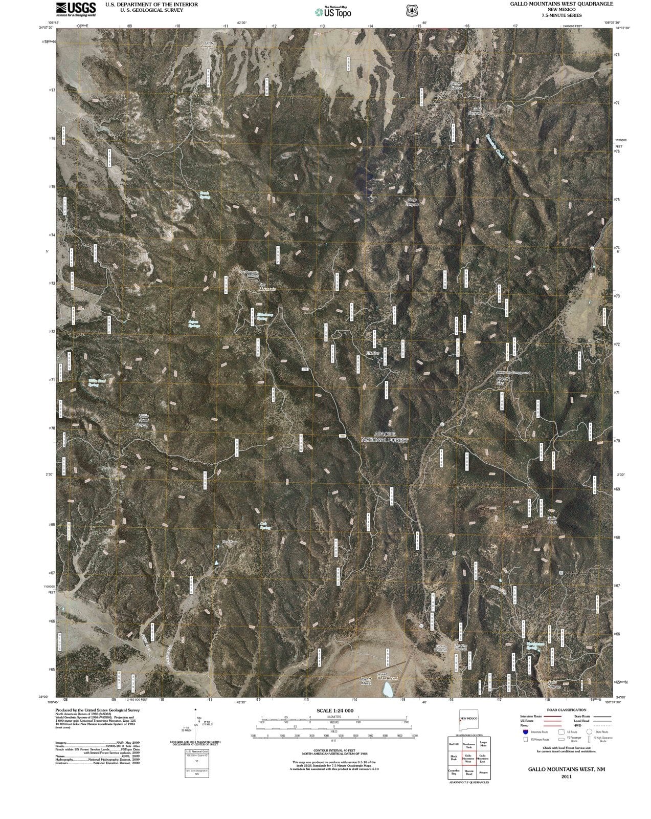 2011 Gallo Mountains West, NM - New Mexico - USGS Topographic Map