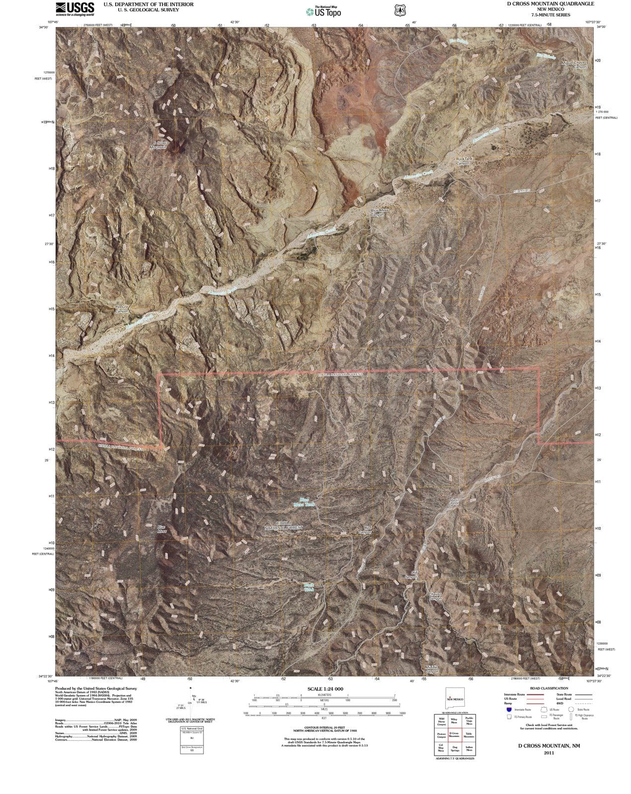 2011 D Cross Mountain, NM - New Mexico - USGS Topographic Map