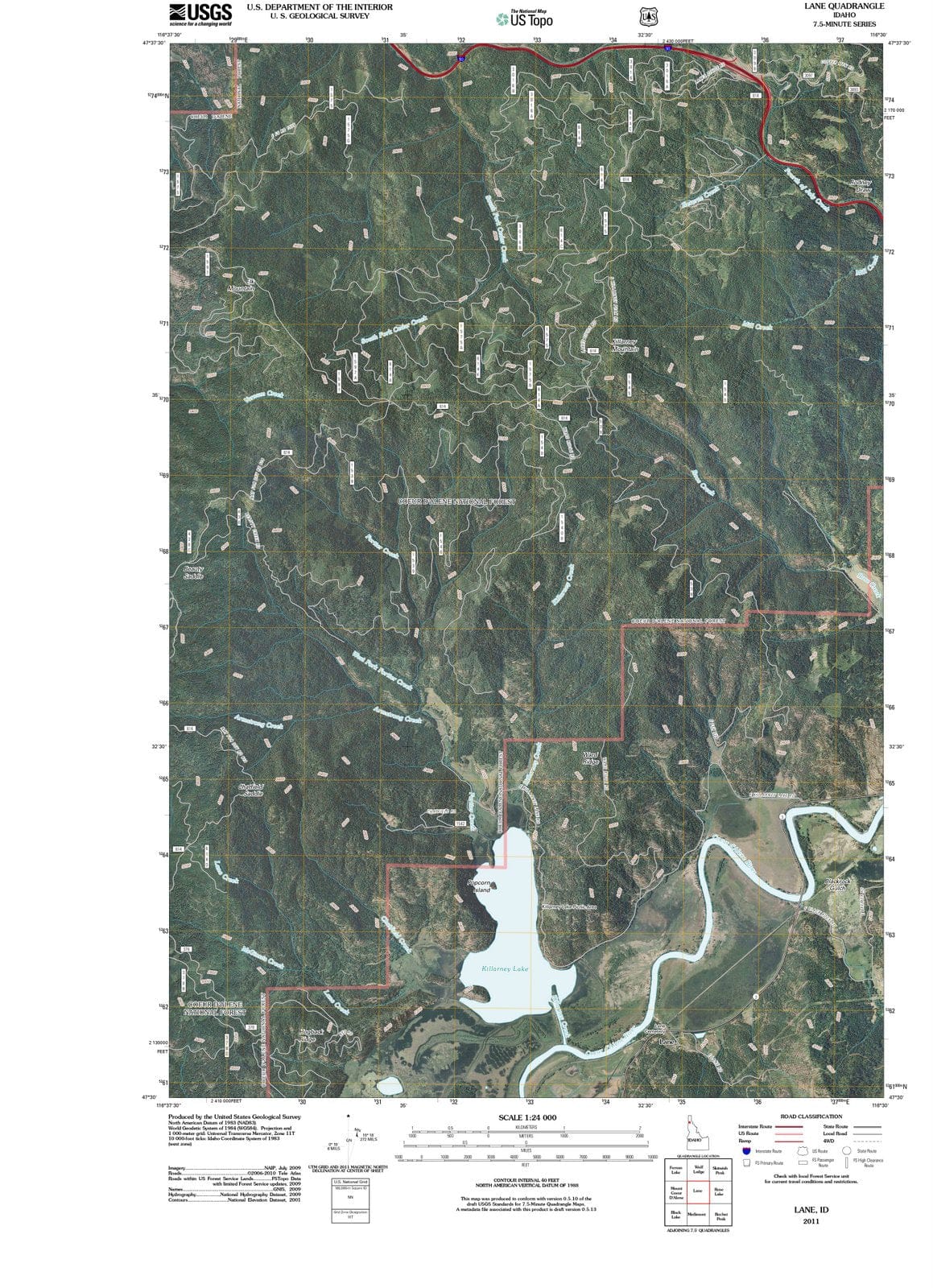 2011 Lane, ID - Idaho - USGS Topographic Map