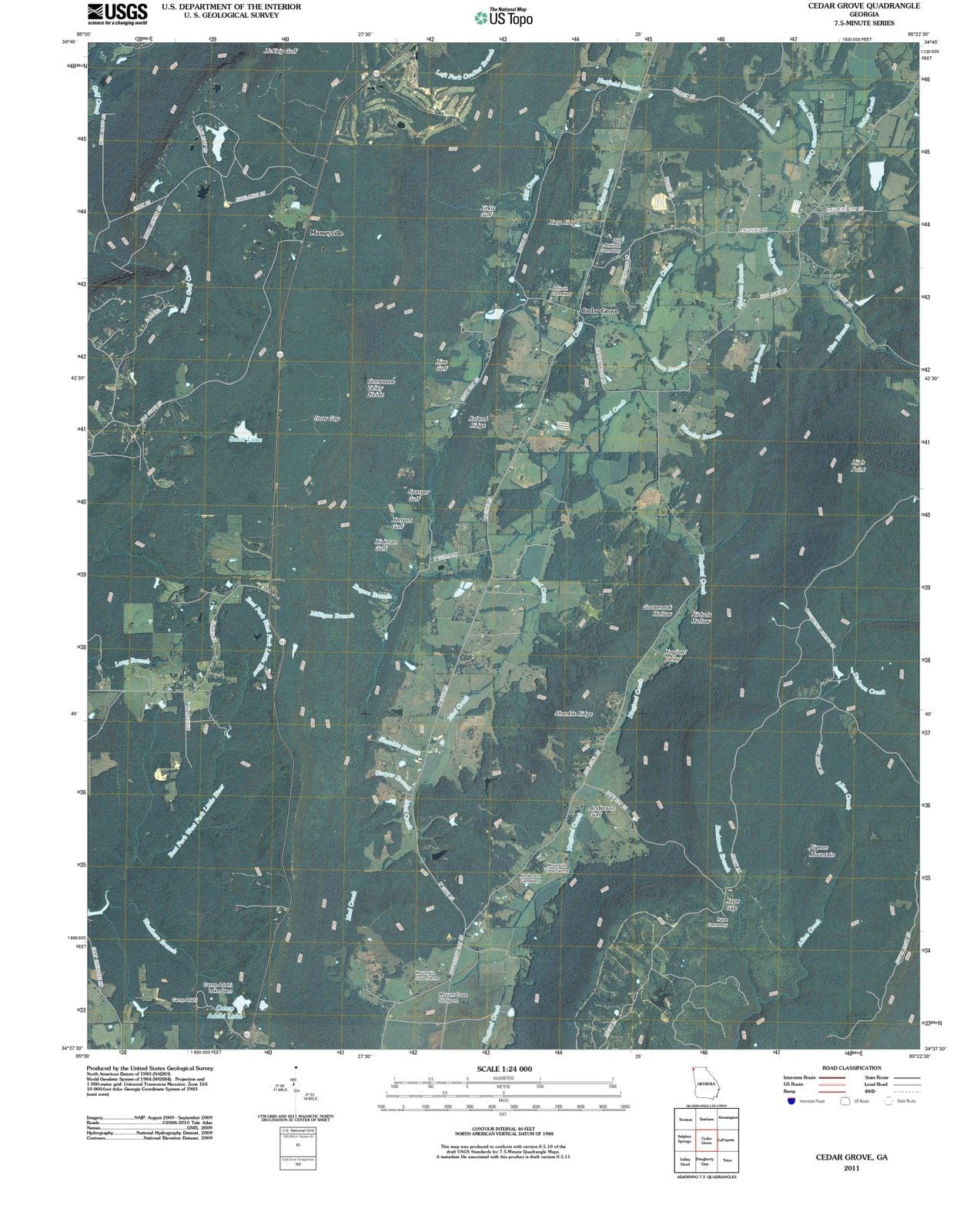 2011 Cedar Grove, GA - Georgia - USGS Topographic Map
