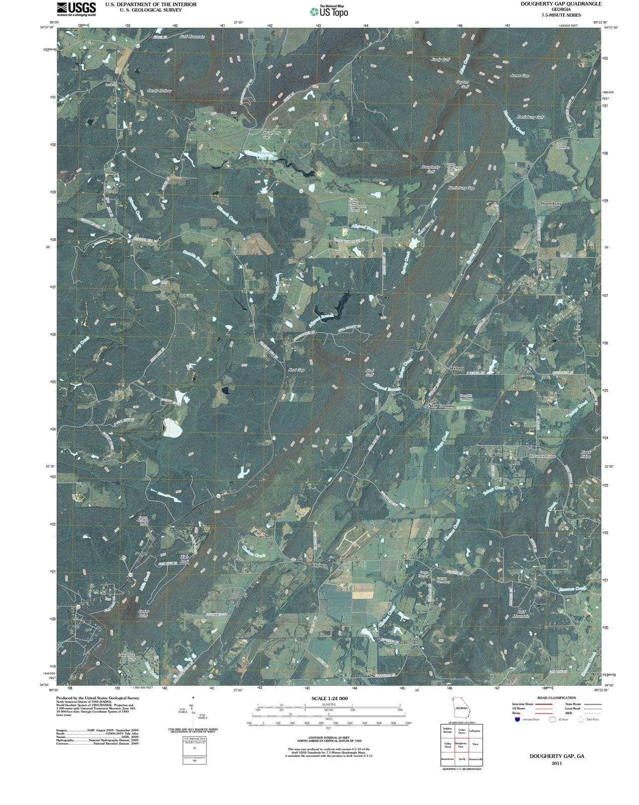 2011 Dougherty Gap, GA - Georgia - USGS Topographic Map