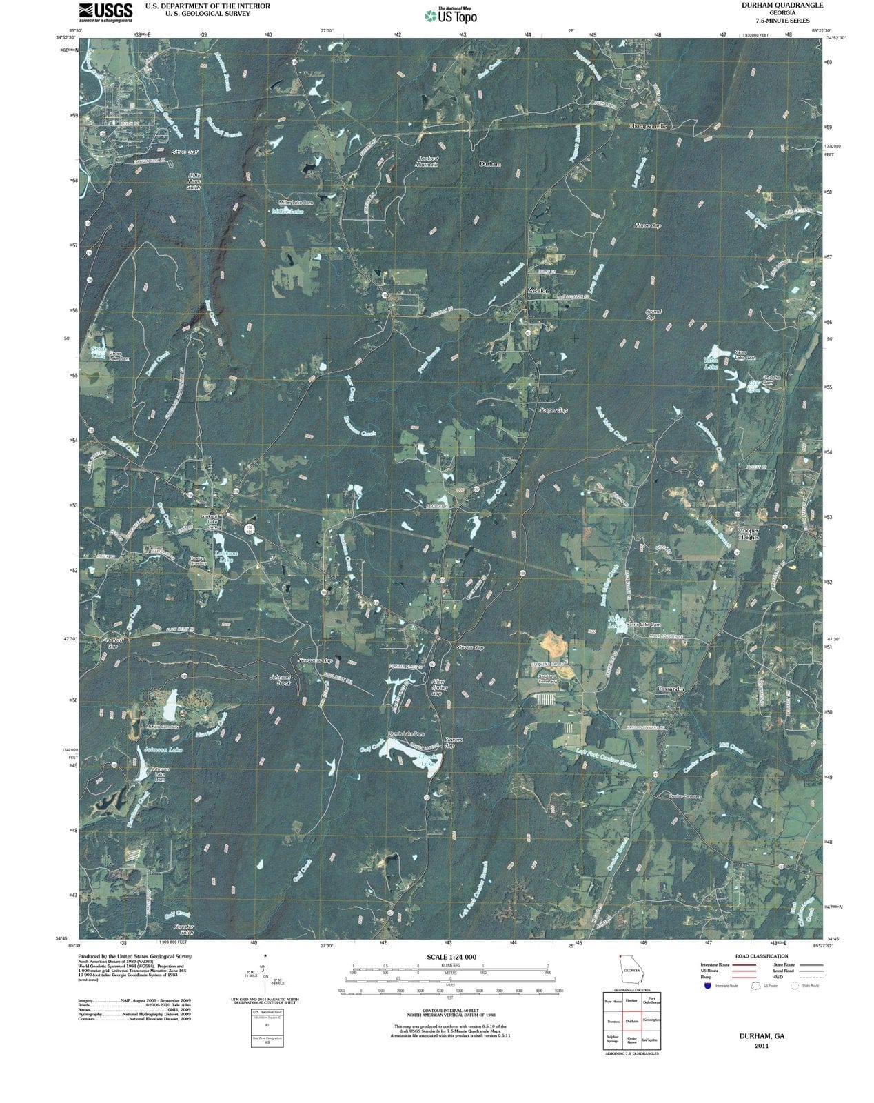 2011 Durham, GA - Georgia - USGS Topographic Map