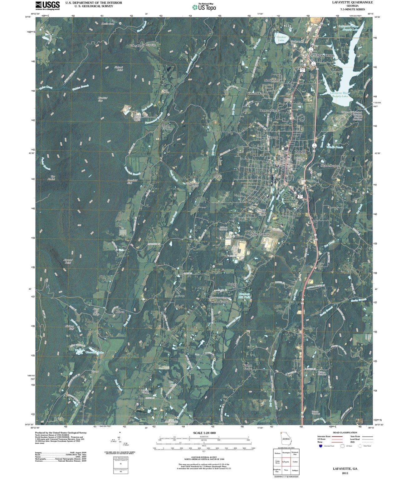 2011 Lafayette, GA - Georgia - USGS Topographic Map