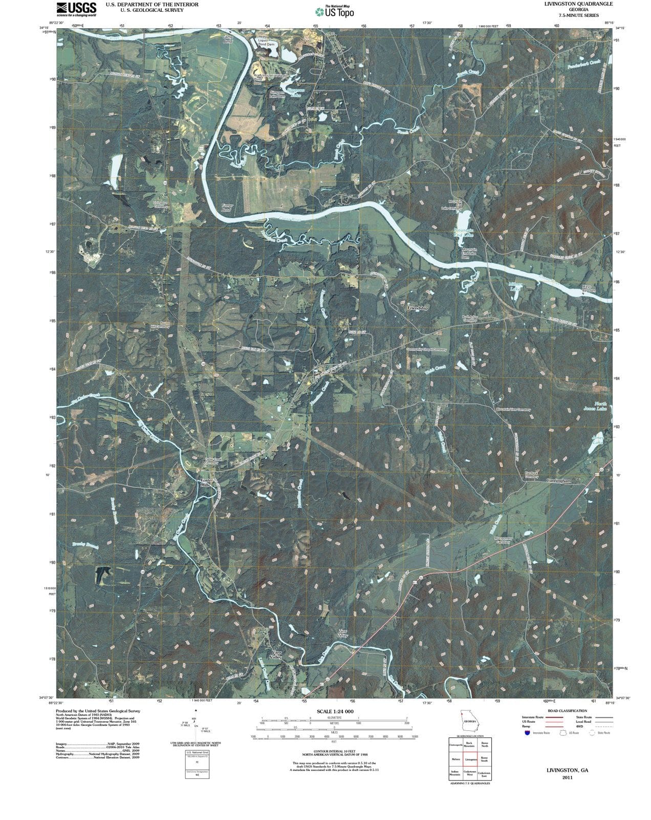 2011 Livingston, GA - Georgia - USGS Topographic Map