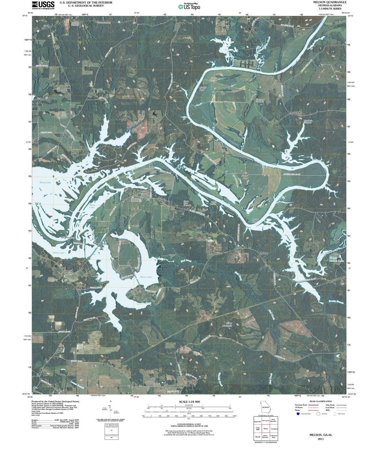 2011 Melson, GA - Georgia - USGS Topographic Map