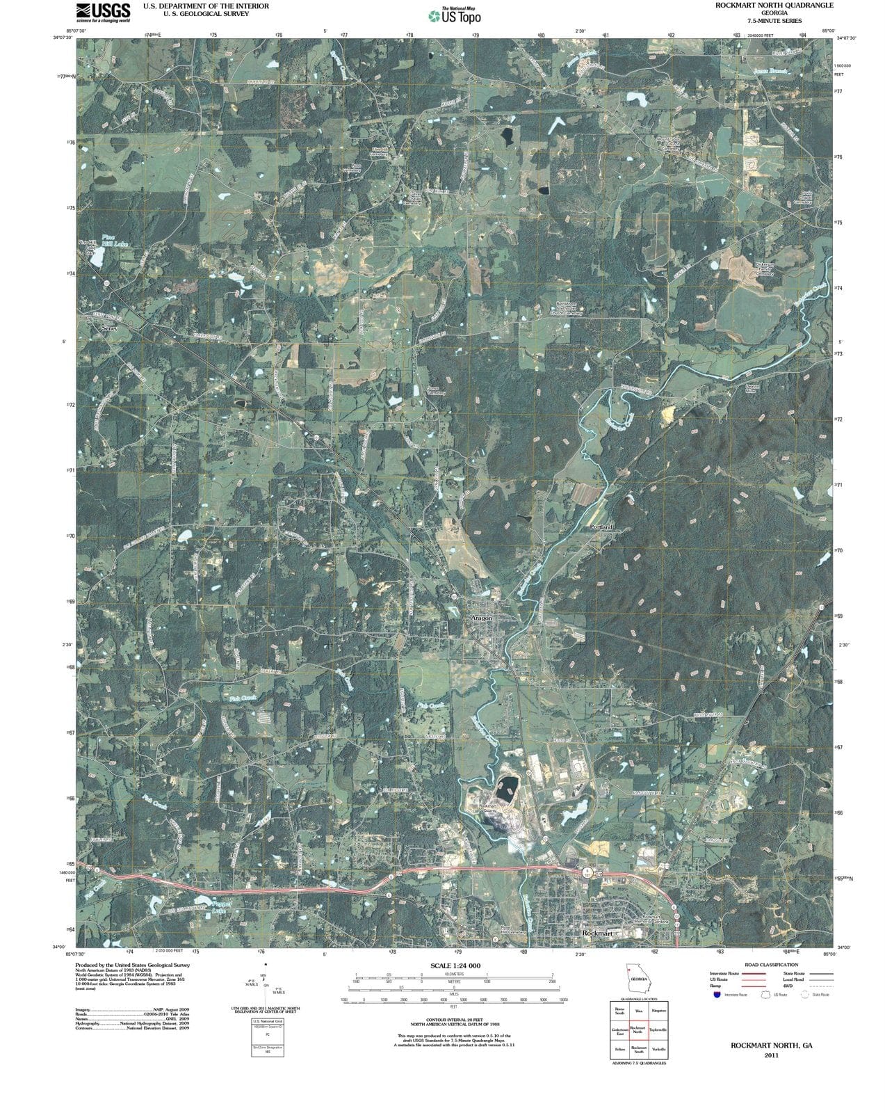 2011 Rockmart North, GA - Georgia - USGS Topographic Map