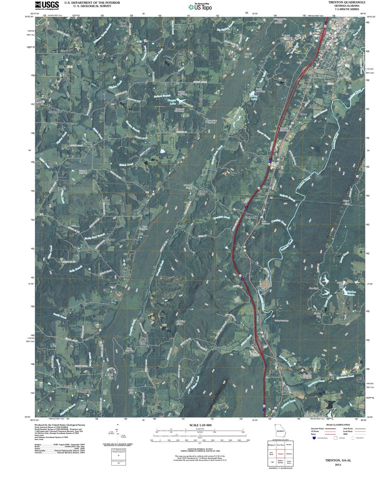 2011 Trenton, GA - Georgia - USGS Topographic Map