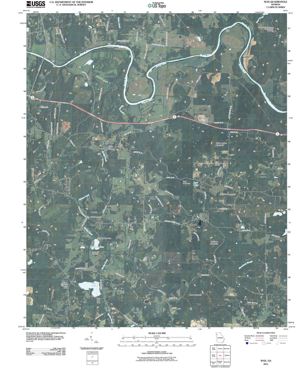 2011 Wax, GA - Georgia - USGS Topographic Map
