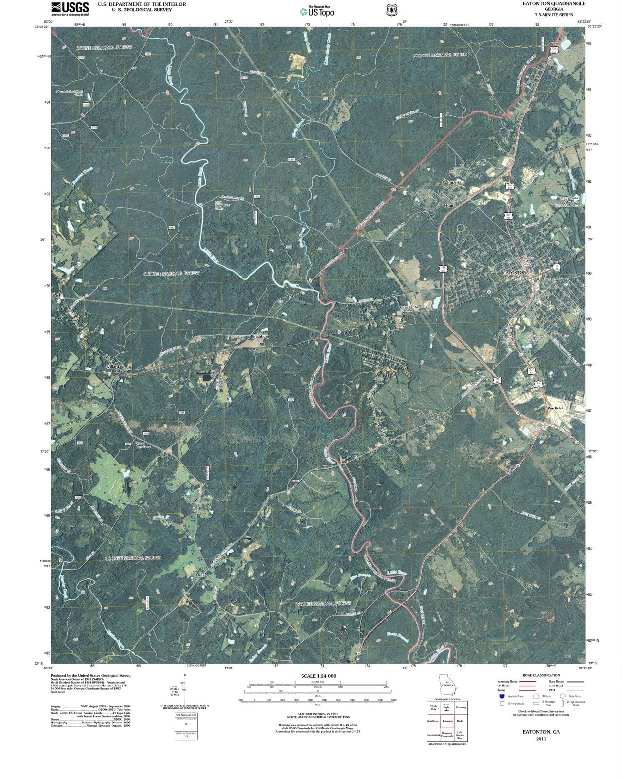 2011 Eatonton, GA - Georgia - USGS Topographic Map