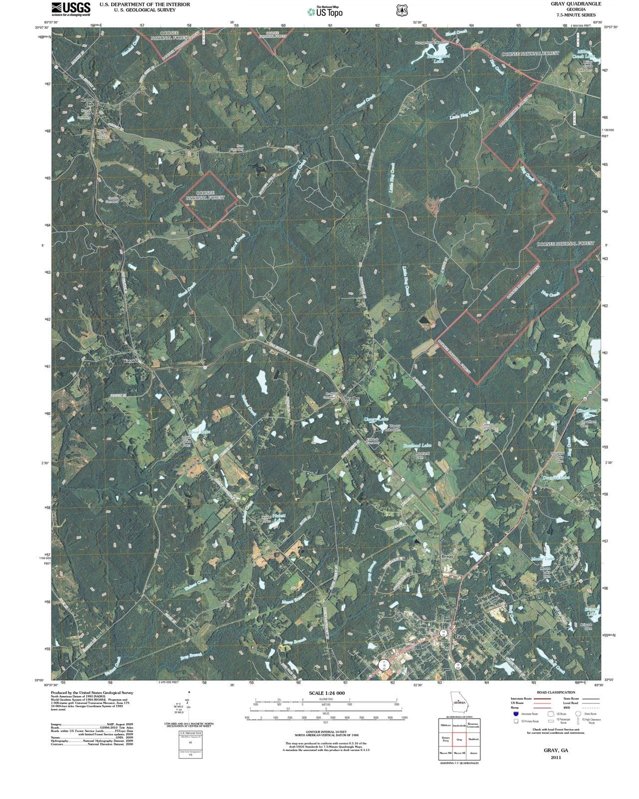 2011 Gray, GA - Georgia - USGS Topographic Map