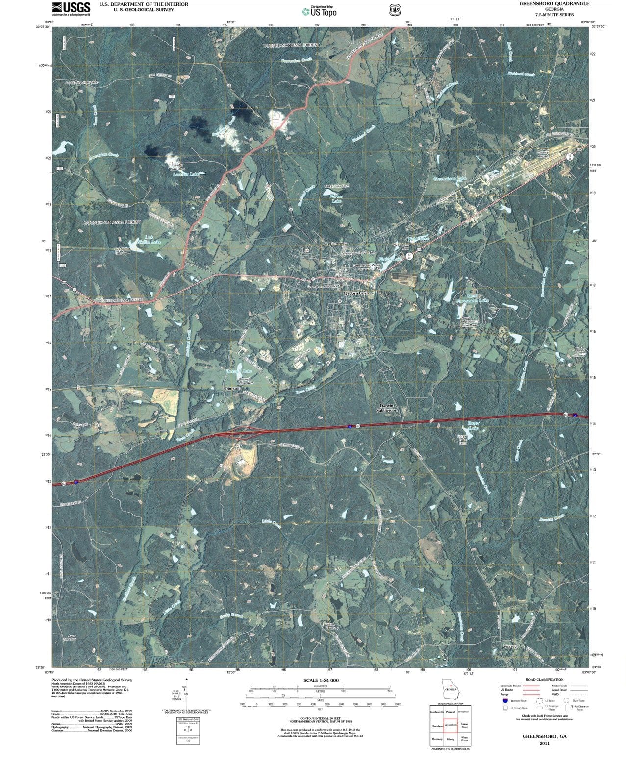 2011 Greensboro, GA - Georgia - USGS Topographic Map
