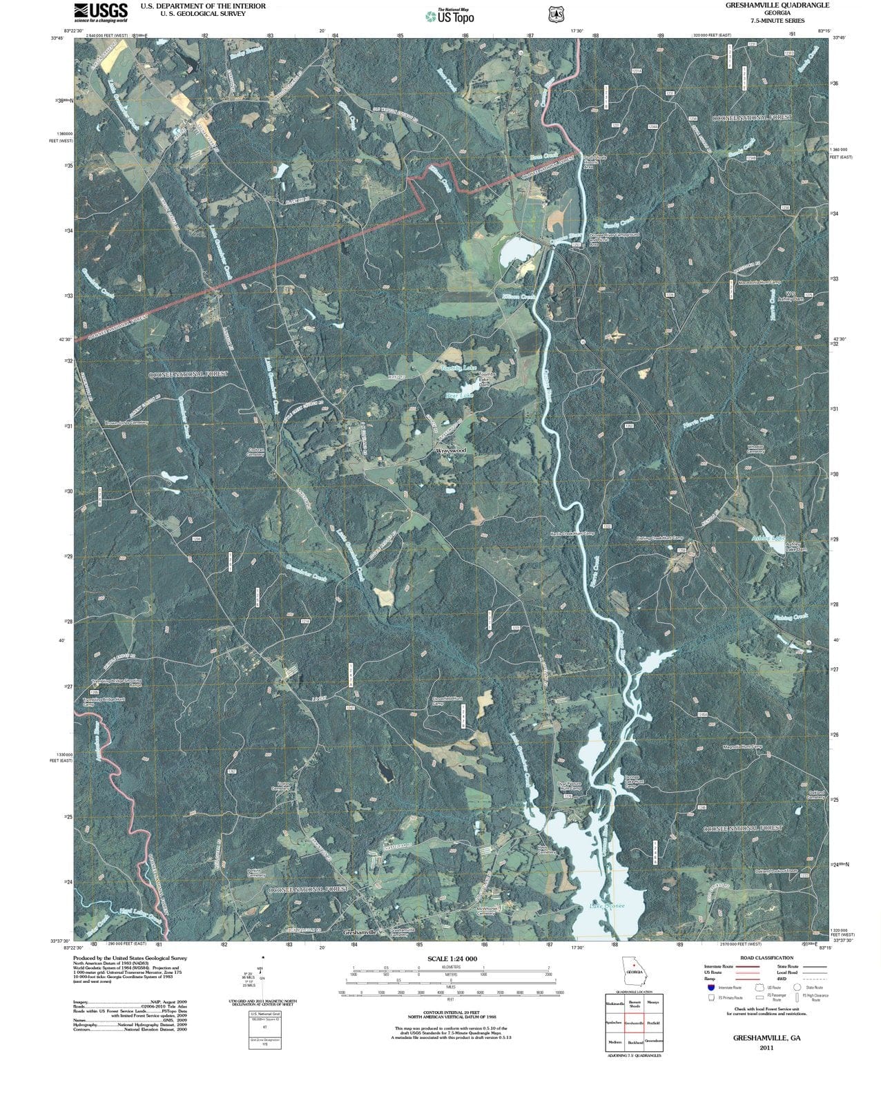 2011 Greshamville, GA - Georgia - USGS Topographic Map