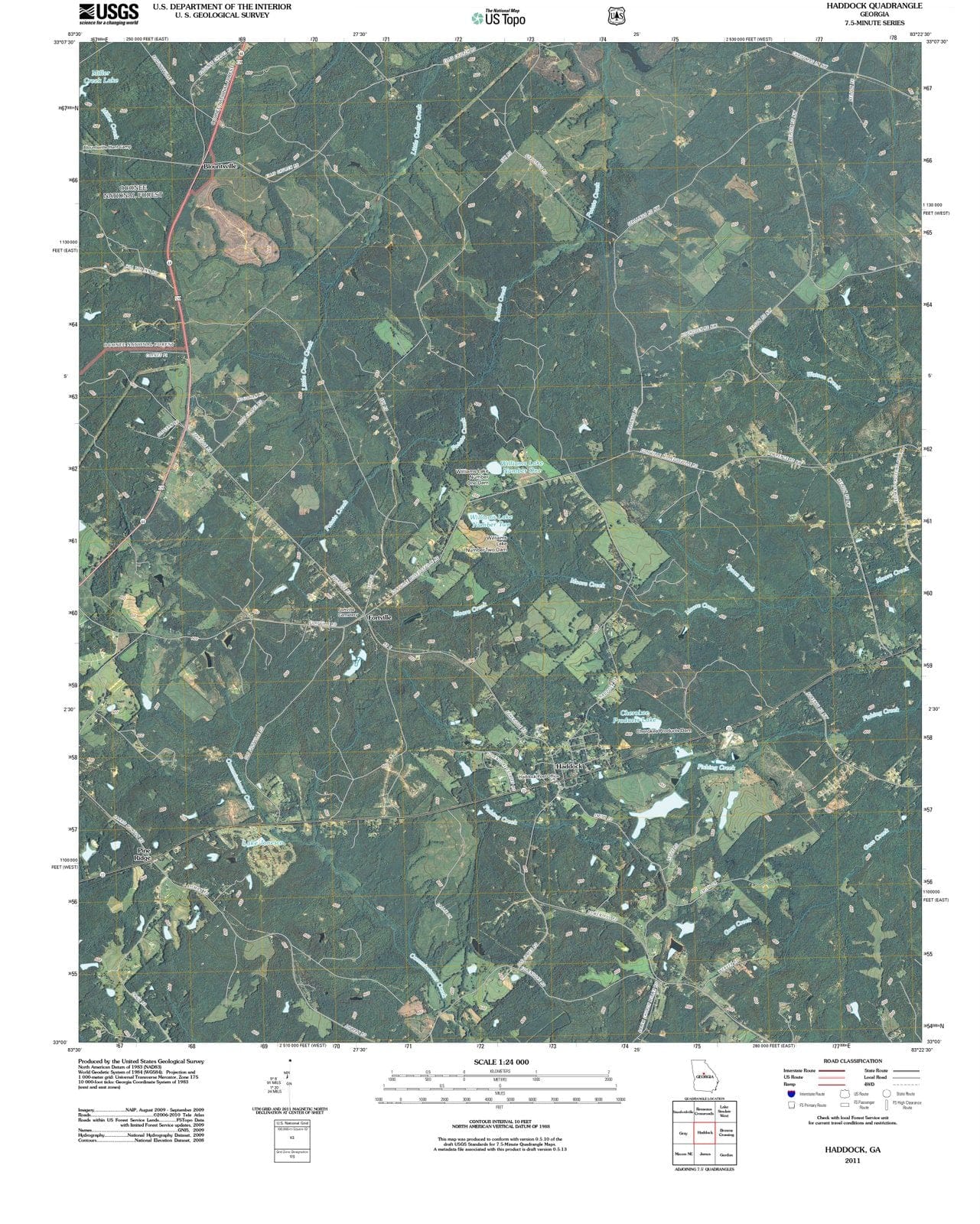 2011 Haddock, GA - Georgia - USGS Topographic Map