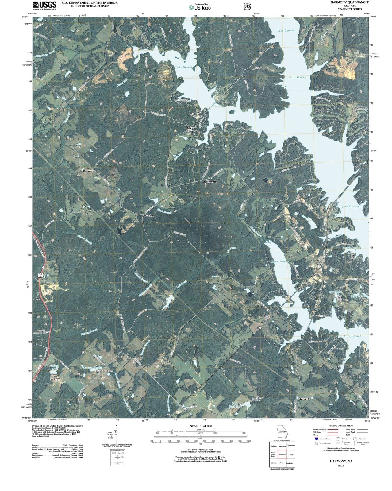2011 Harmony, GA - Georgia - USGS Topographic Map