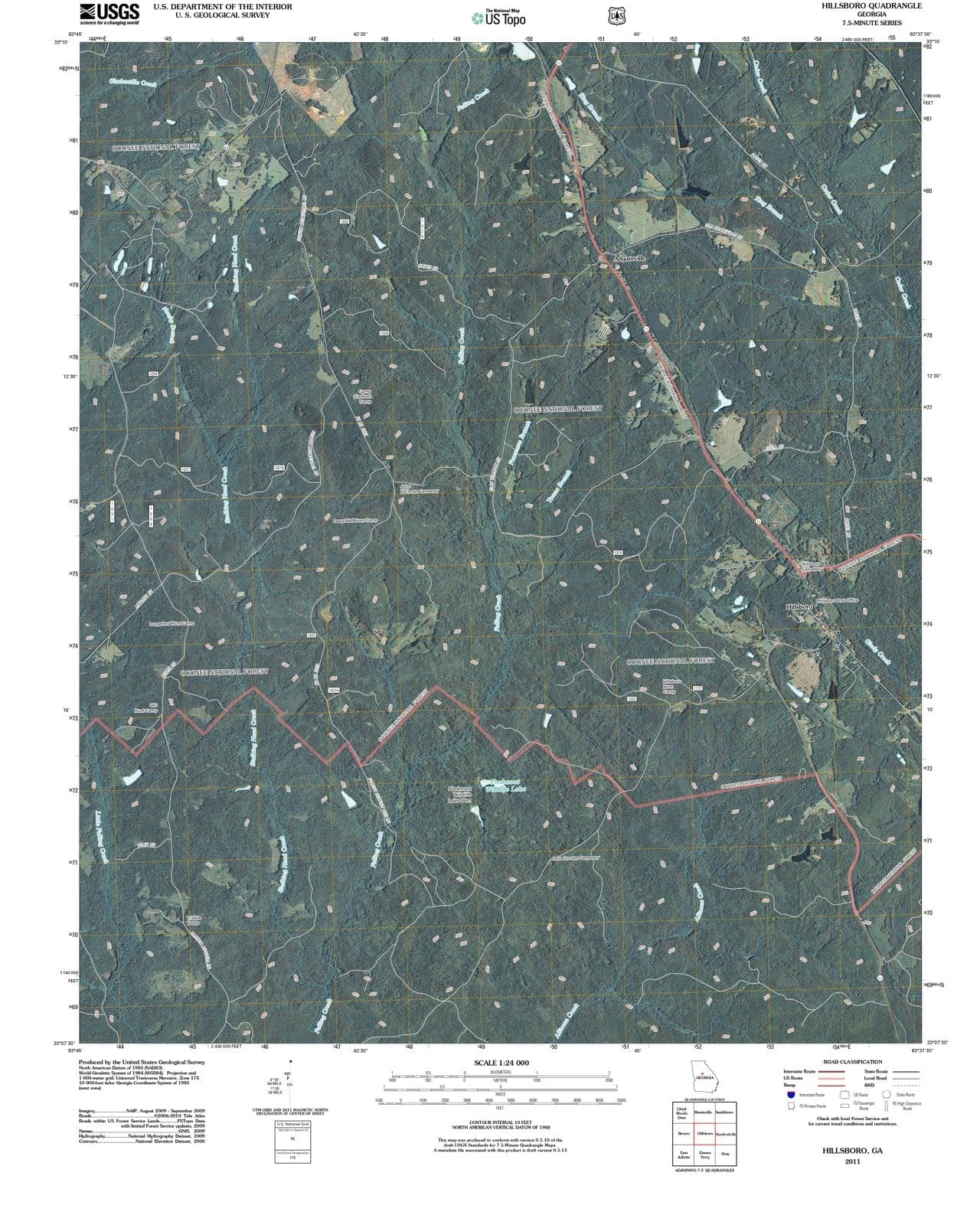 2011 Hillsboro, GA - Georgia - USGS Topographic Map