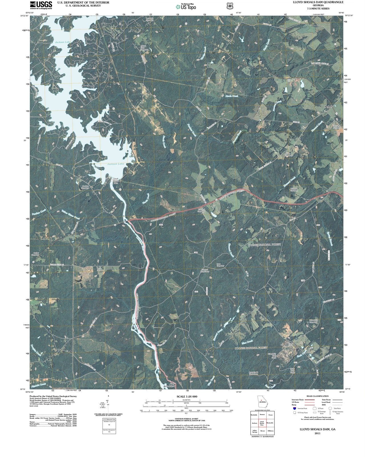 2011 Lloyd Shoalsam, GA - Georgia - USGS Topographic Map