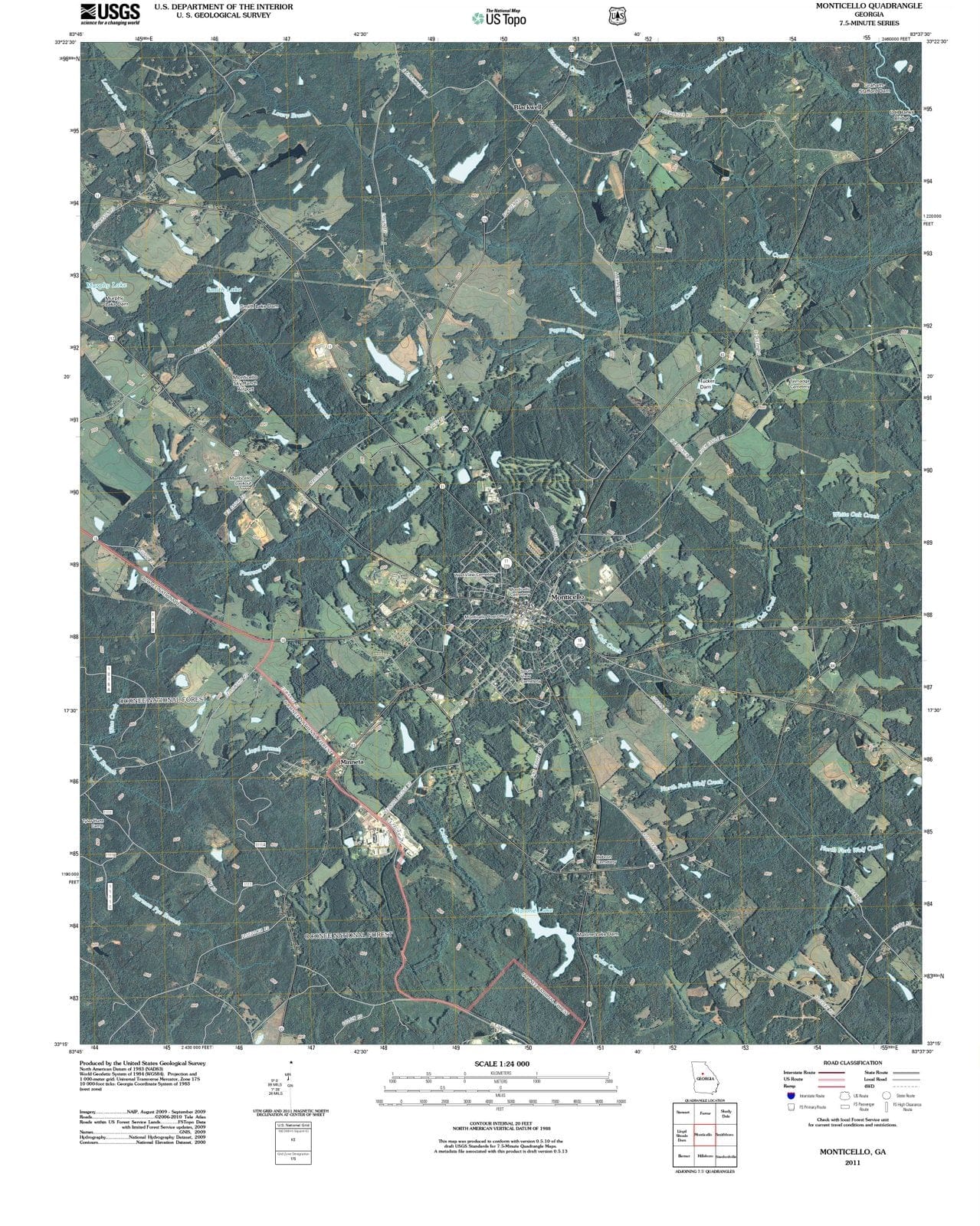 2011 Monticello, GA - Georgia - USGS Topographic Map
