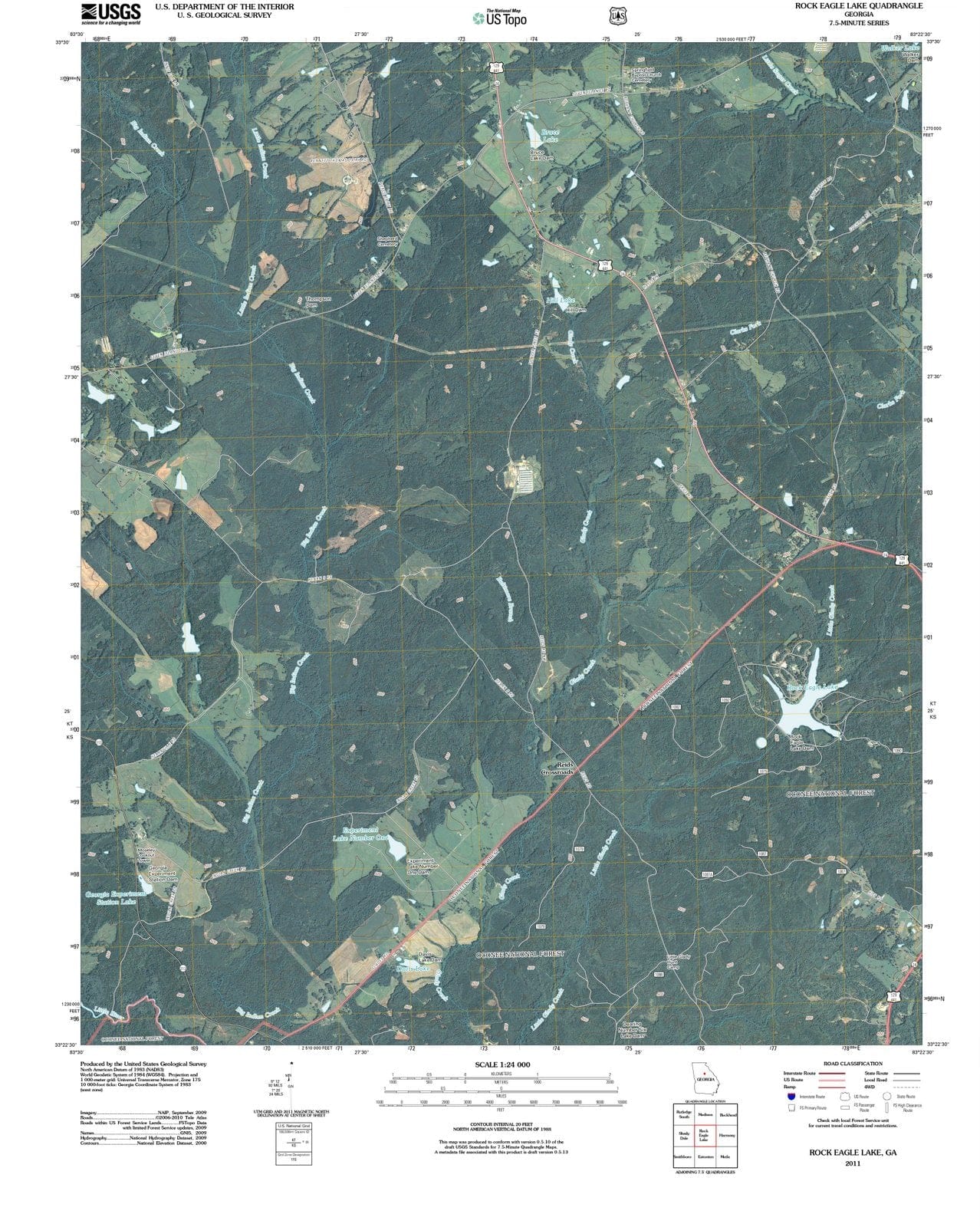 2011 Rock Eagle Lake, GA - Georgia - USGS Topographic Map