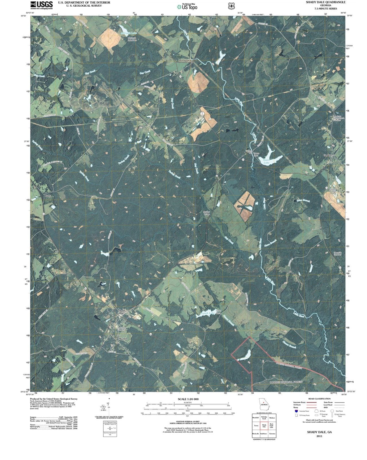 2011 Shadyale, GA - Georgia - USGS Topographic Map