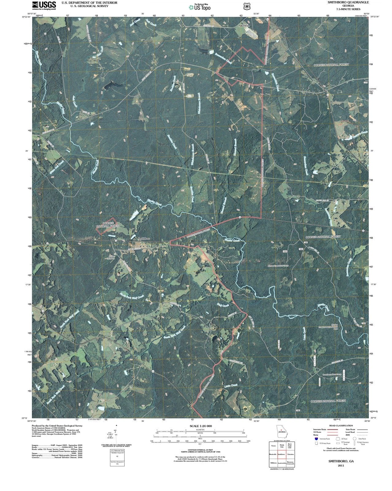 2011 Smithboro, GA - Georgia - USGS Topographic Map