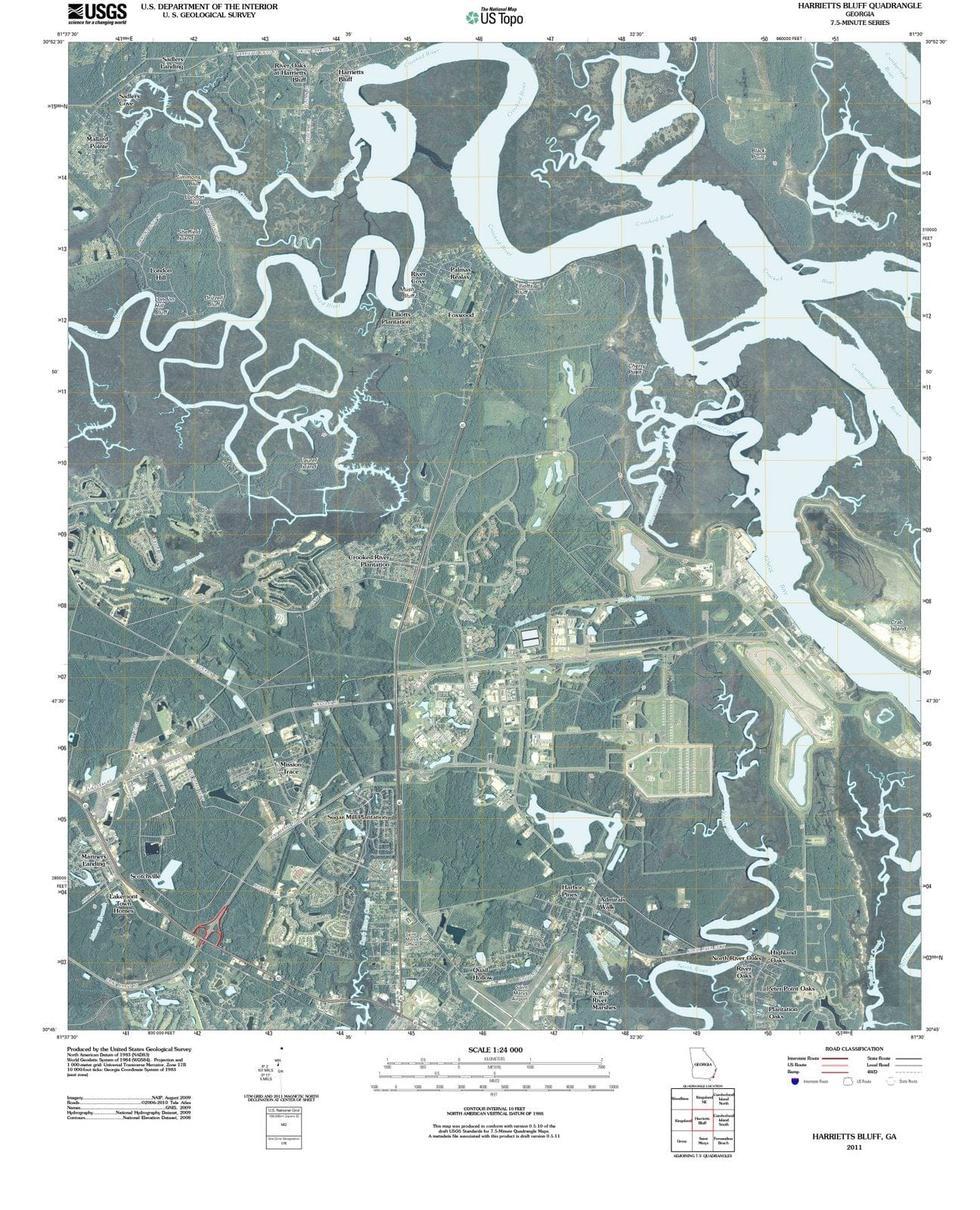 2011 Harrietts Bluff, GA - Georgia - USGS Topographic Map