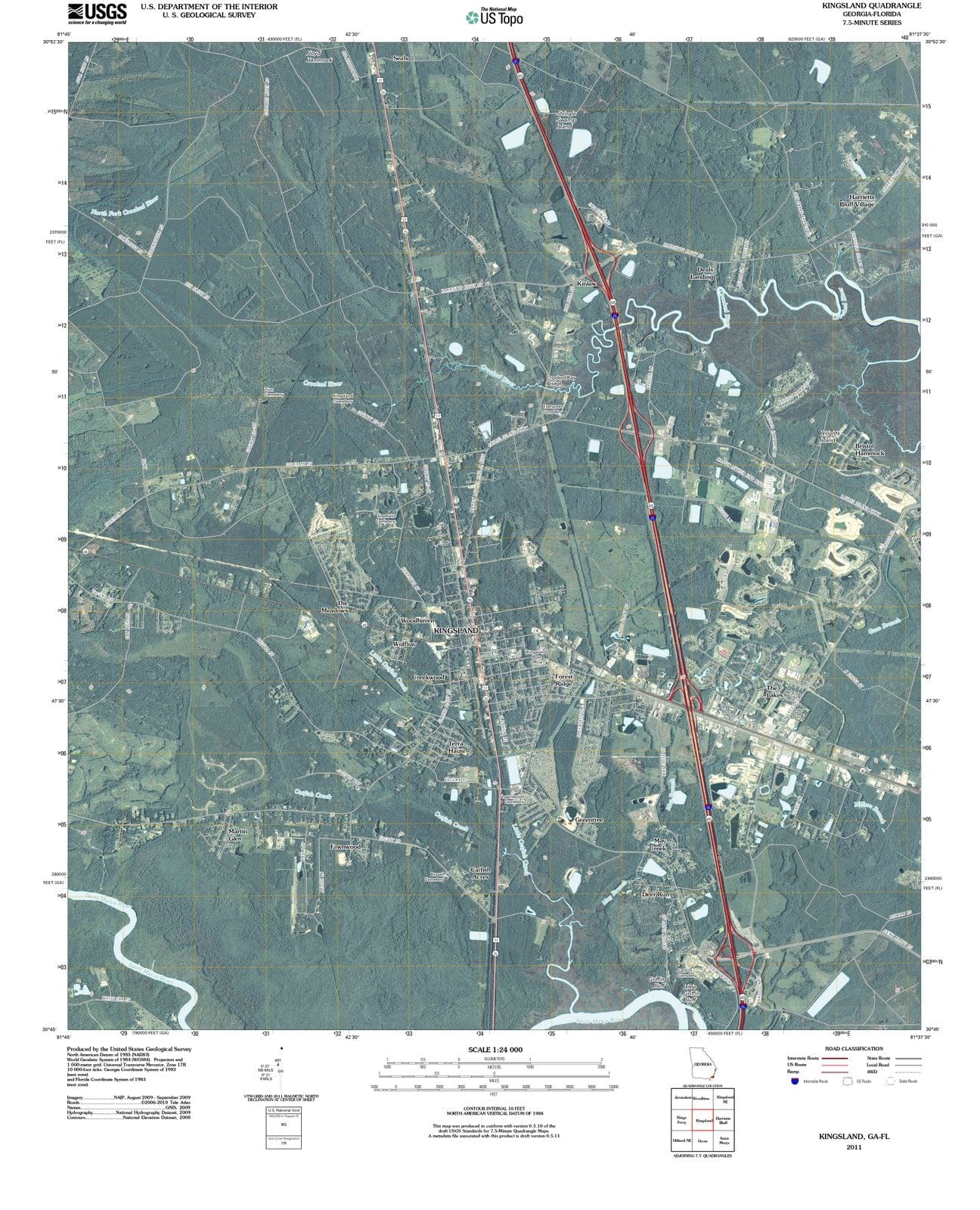 2011 Kingsland, GA - Georgia - USGS Topographic Map