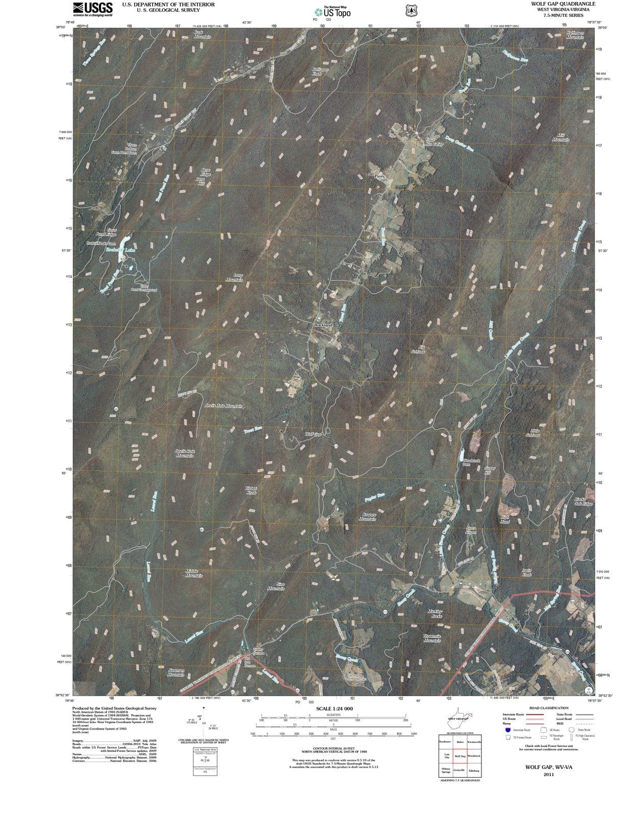 2011 Wolf Gap, WV - West Virginia - USGS Topographic Map