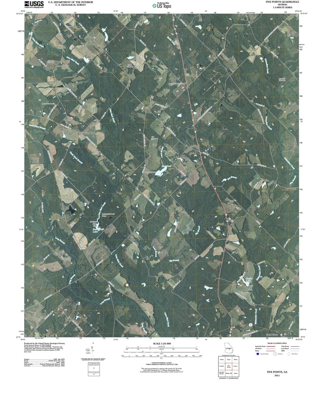 2011 Five Points, GA - Georgia - USGS Topographic Map