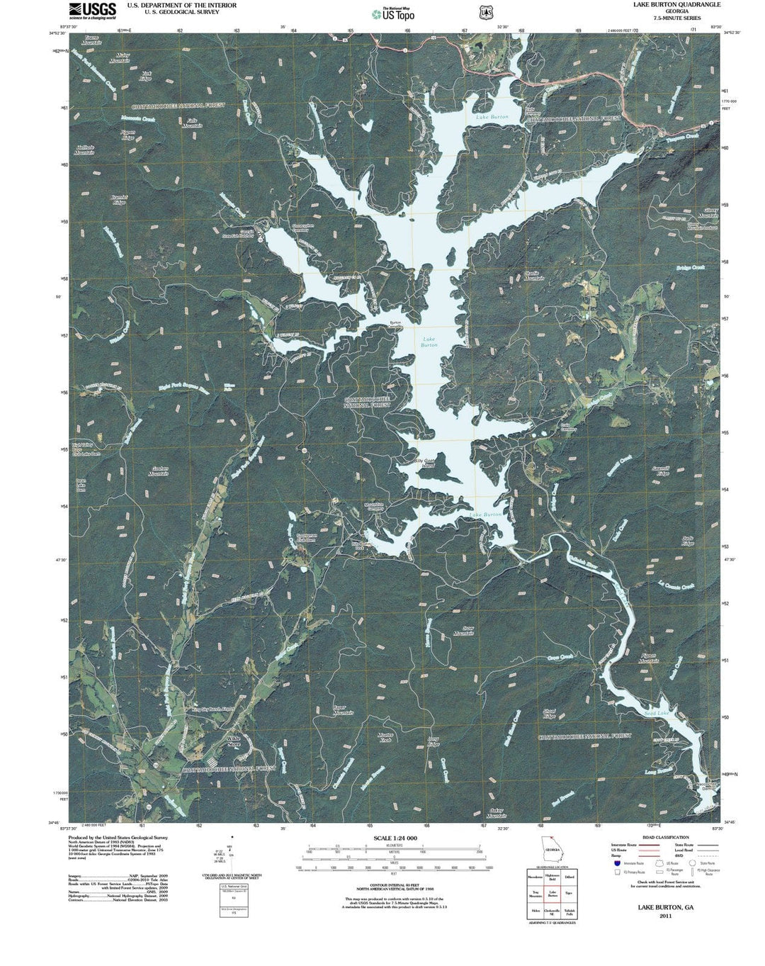 2011 Lake Burton, GA - Georgia - USGS Topographic Map